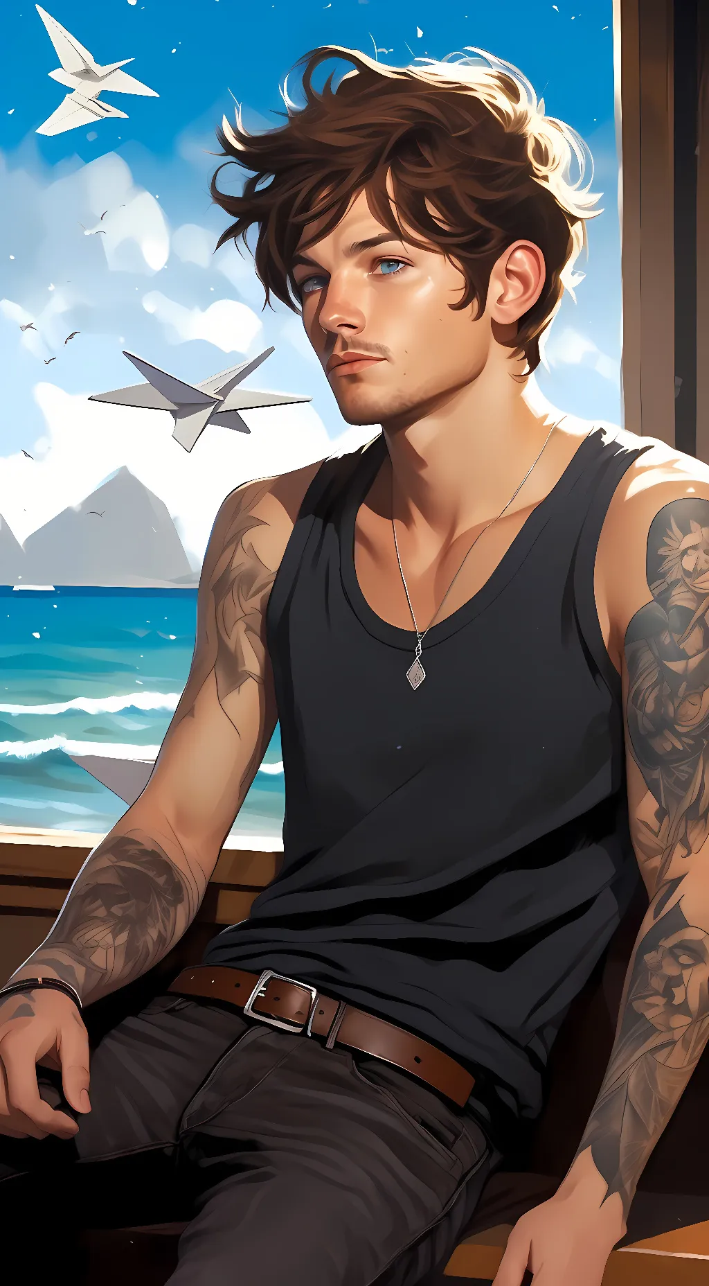 ai character: Louis Tomlinson background