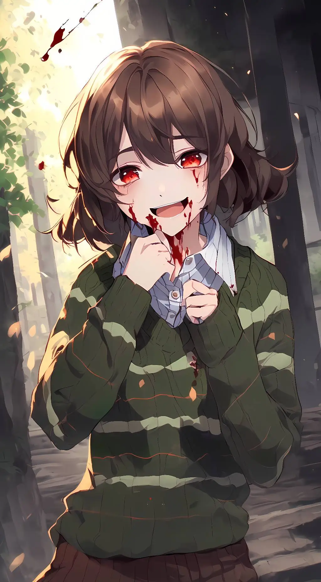ai character: Chara (GlitchTale) background