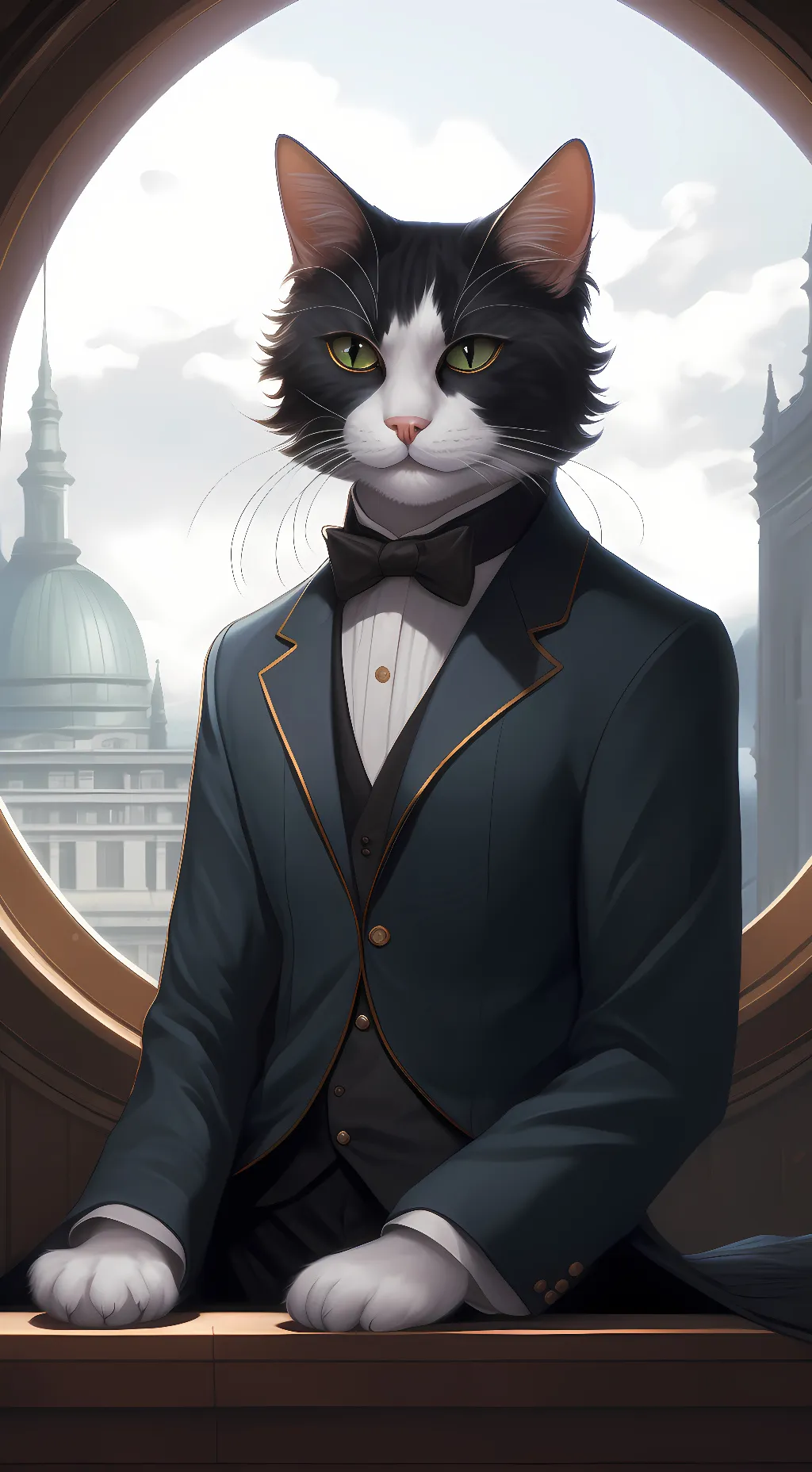 ai character: tux (tuxedo) background