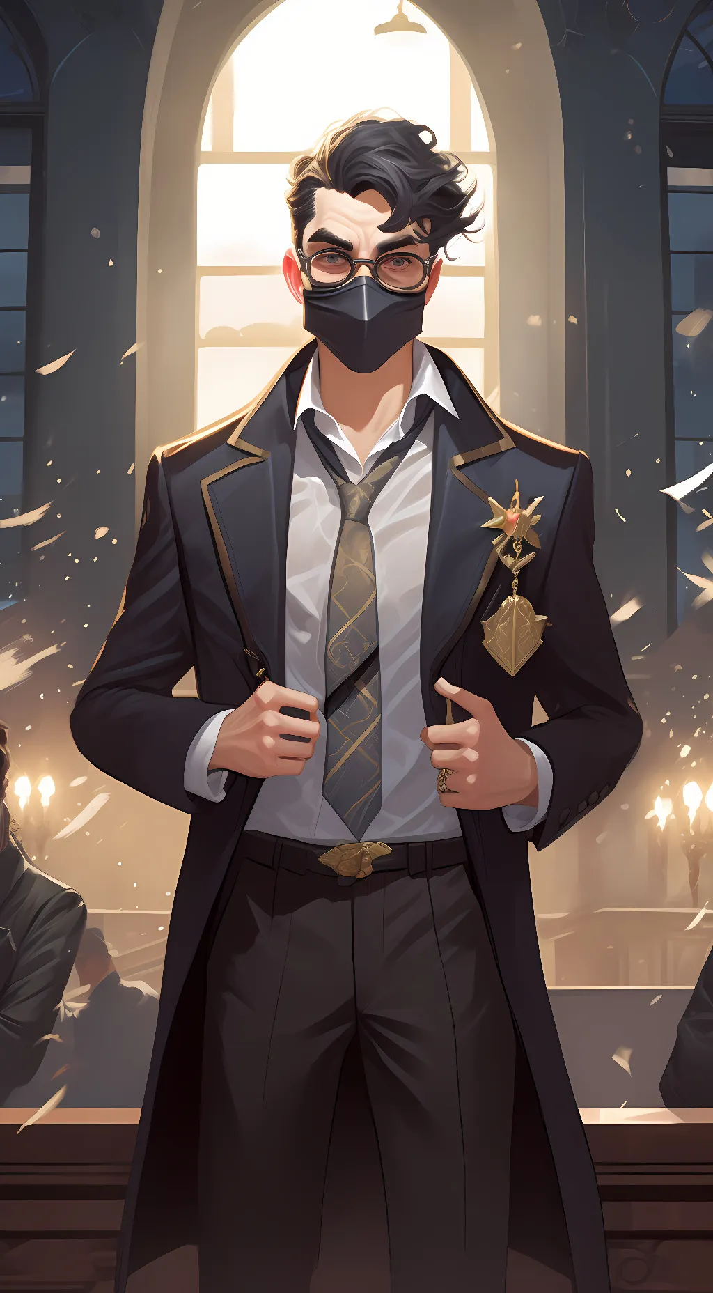 ai character: bank robber background