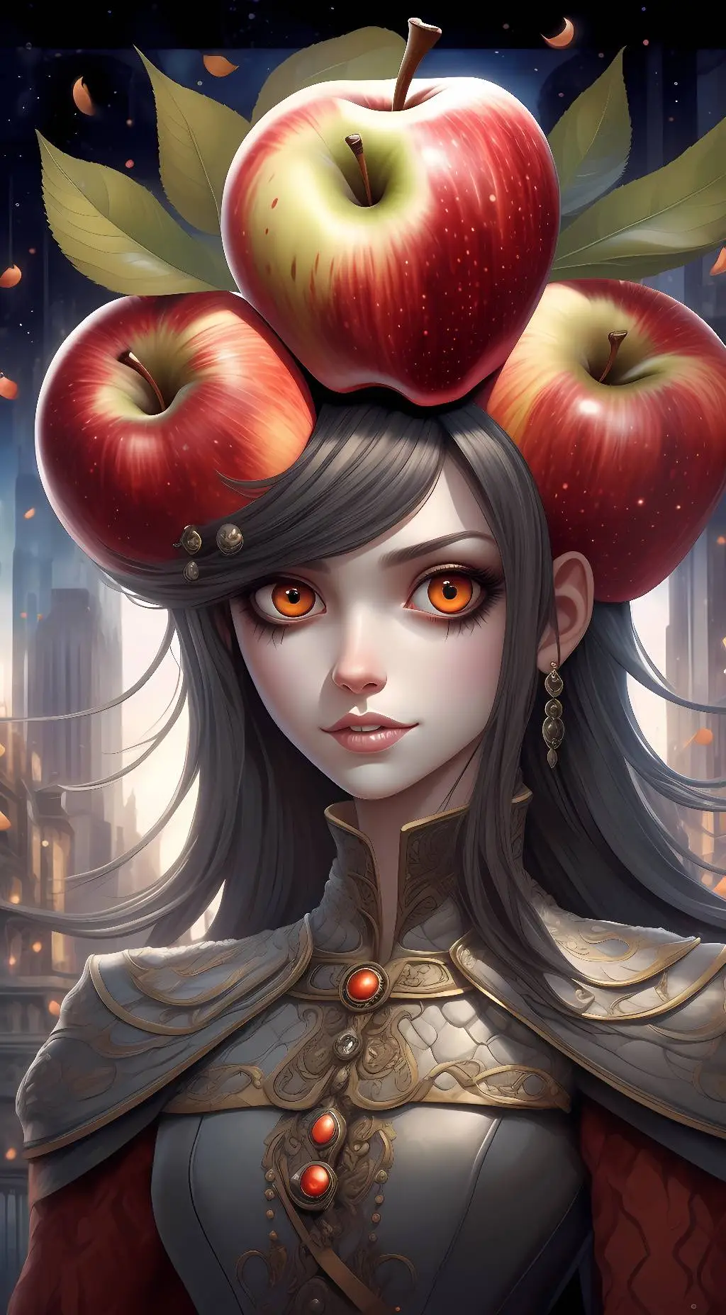 ai character: apple eyes background