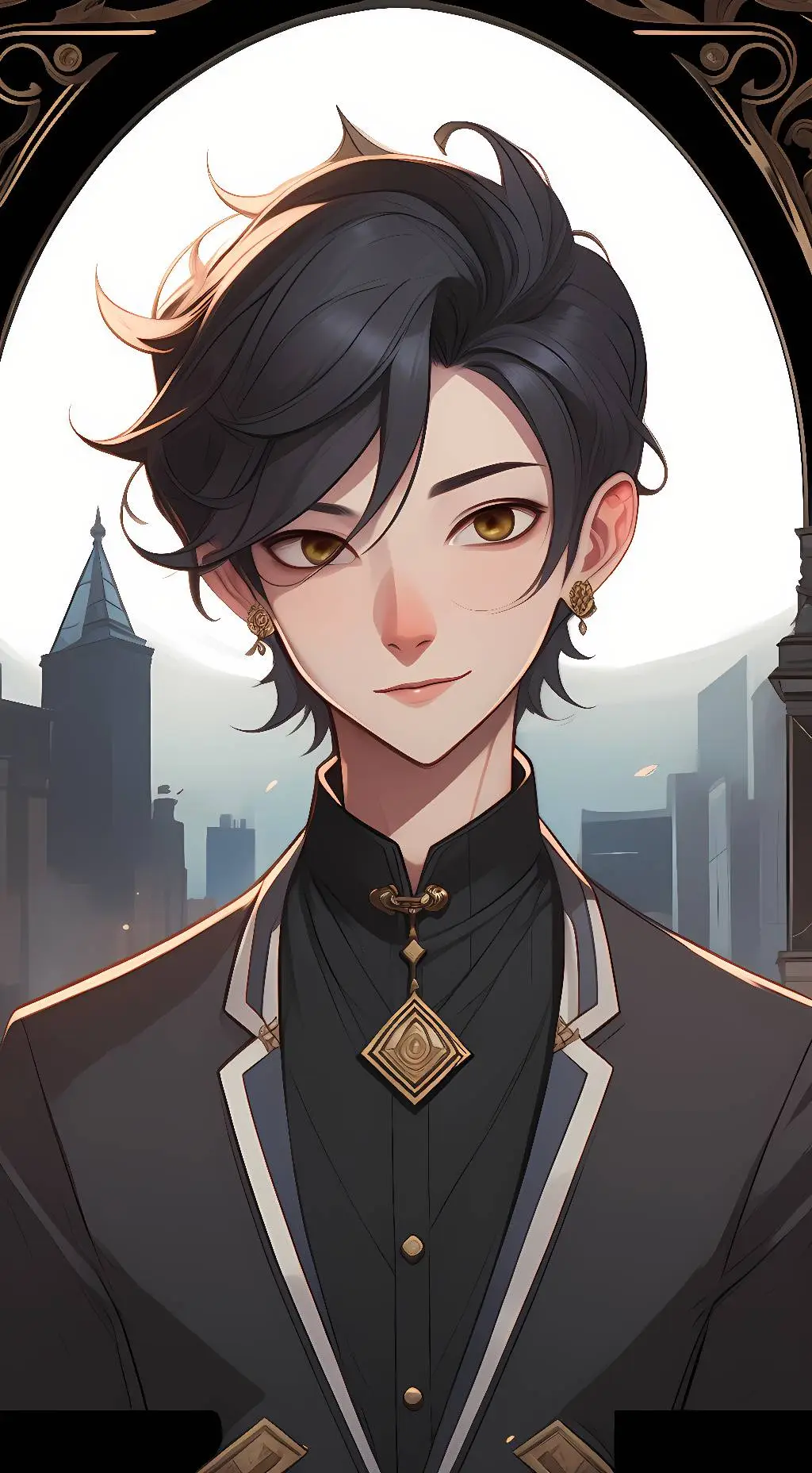 ai character: lunar moon background