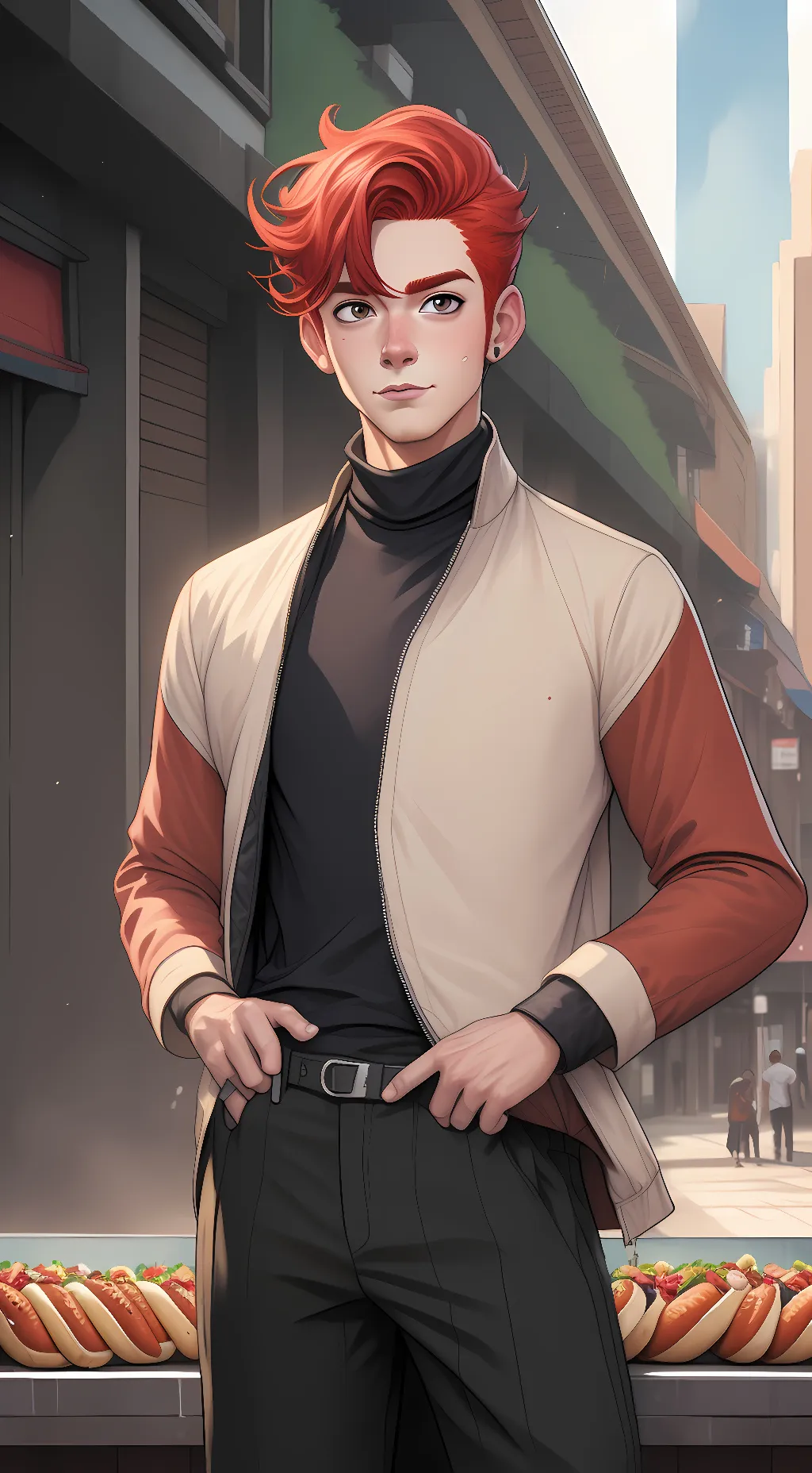 ai character: Hotdog background