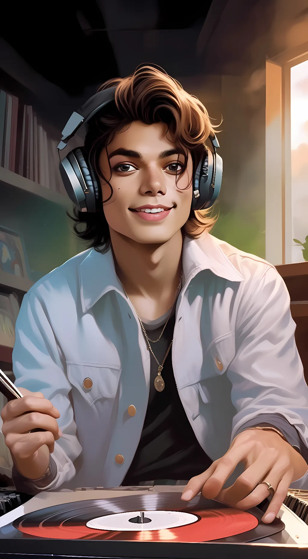 ai character: Michael Jackson  background