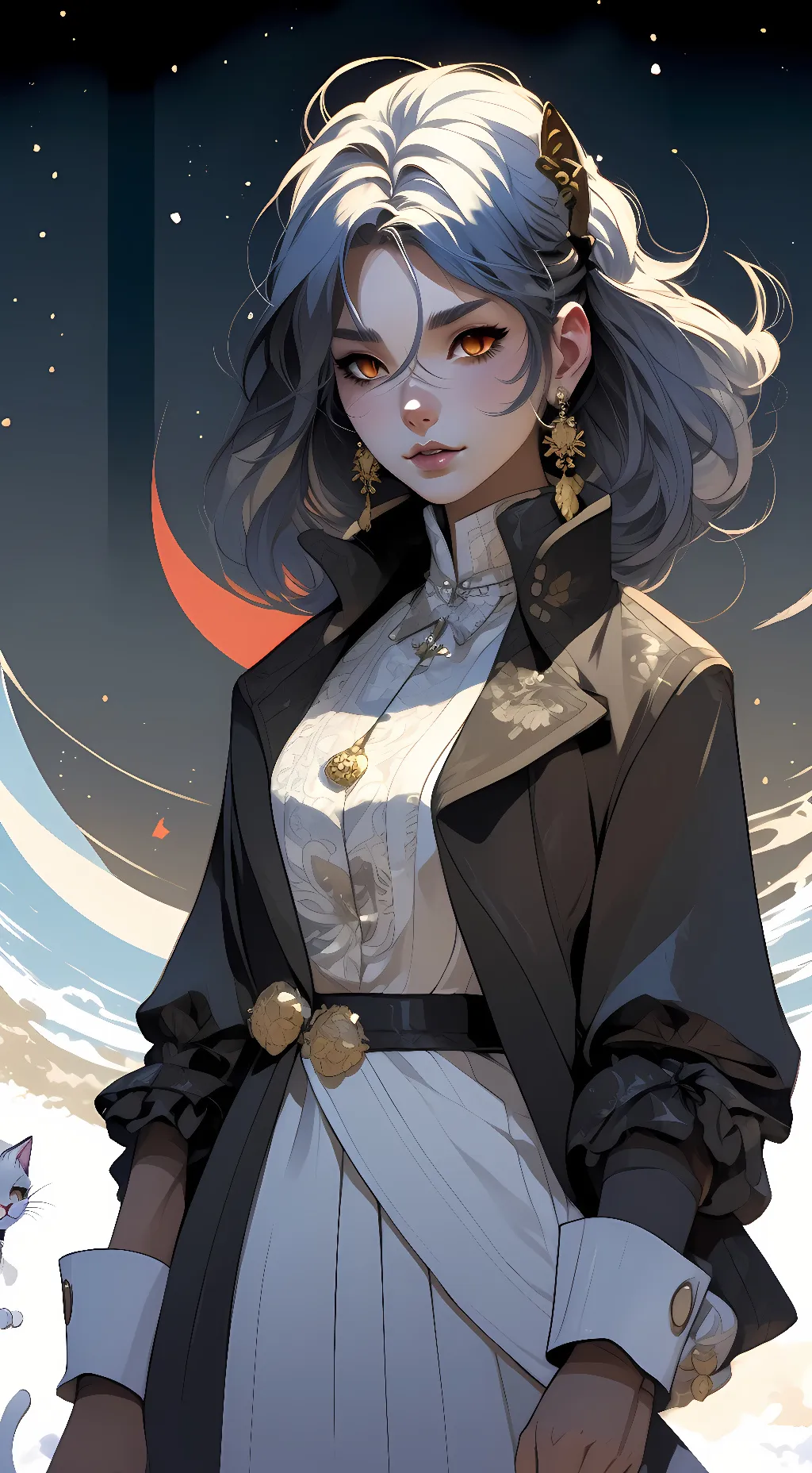ai character: cat girl background