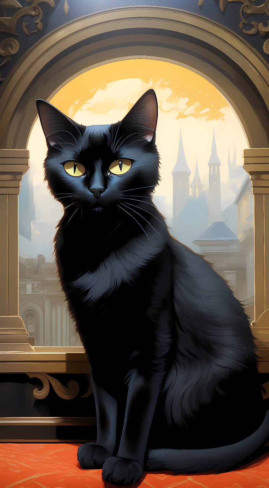 ai character: cartoon cat  background