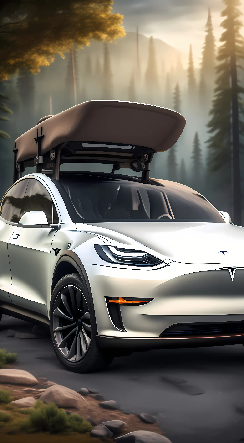ai character: Tesla Model Y background