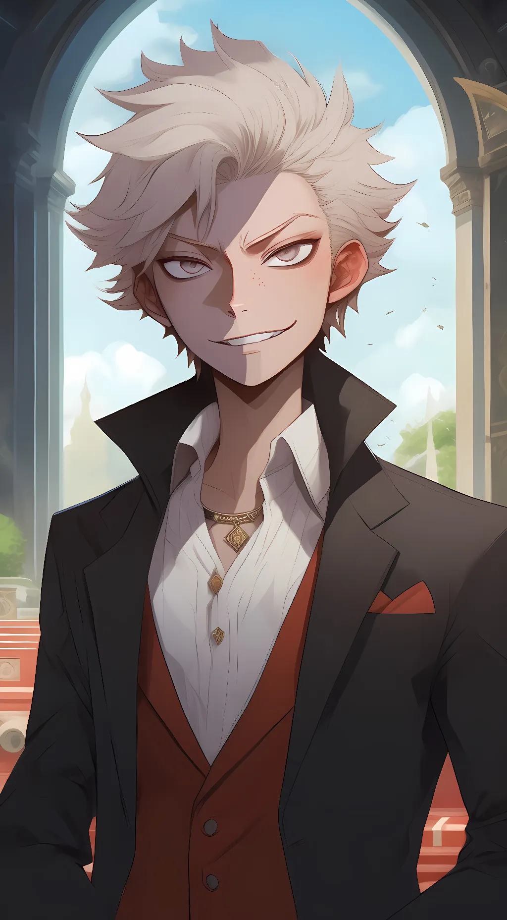 ai character: VILLAIN BAKUGO  background