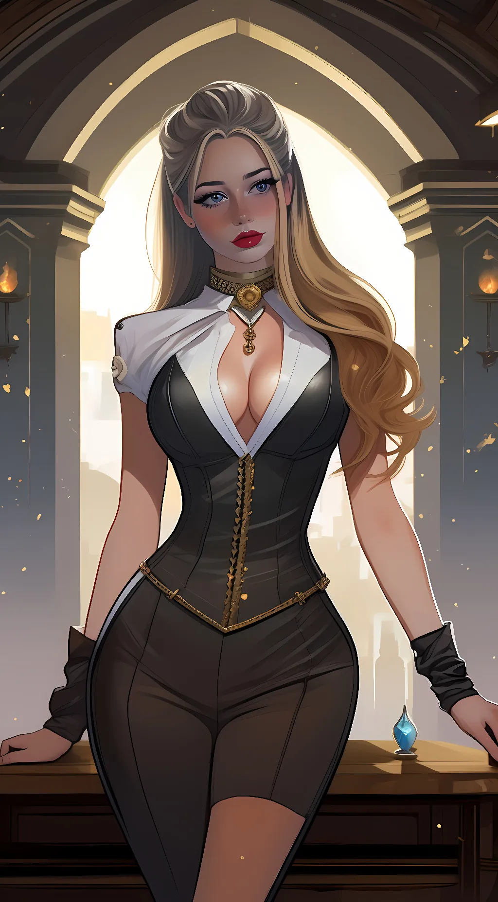 ai character: Lucifer Luna Rose background