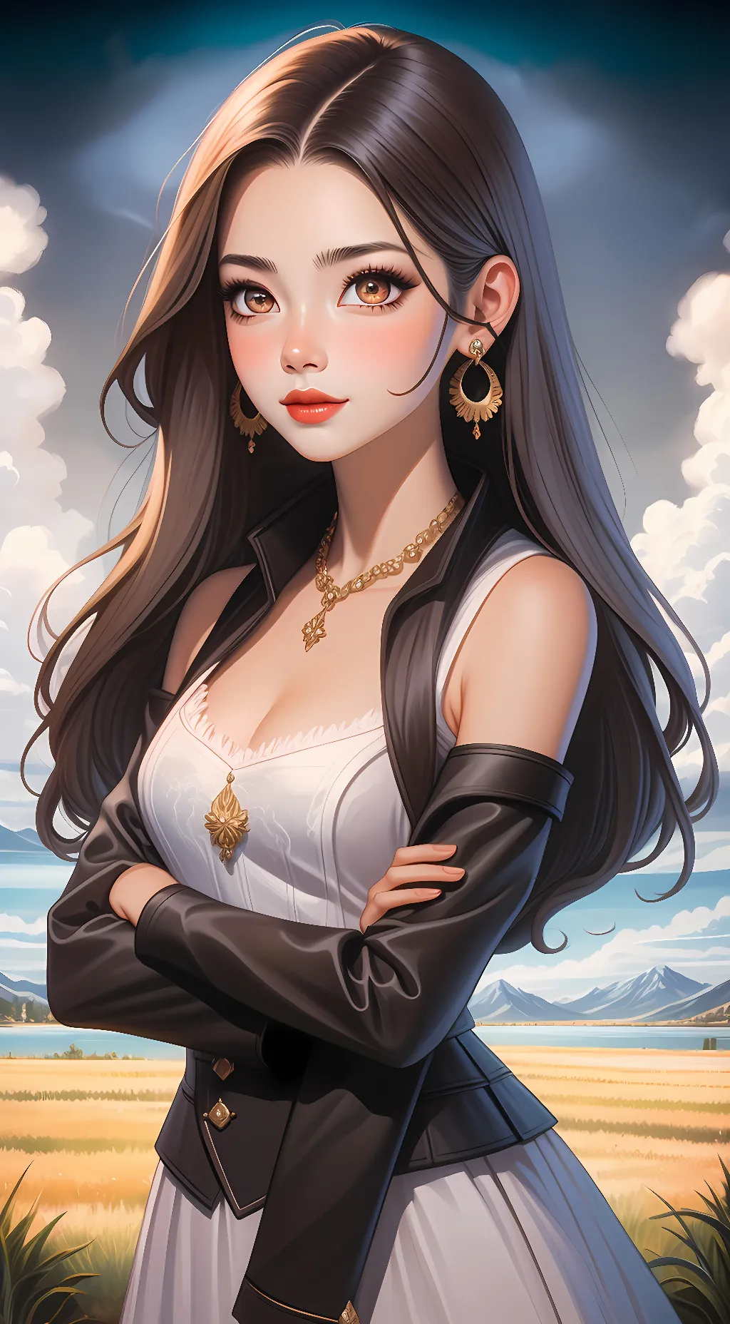 ai character: Caption Phoebe  background