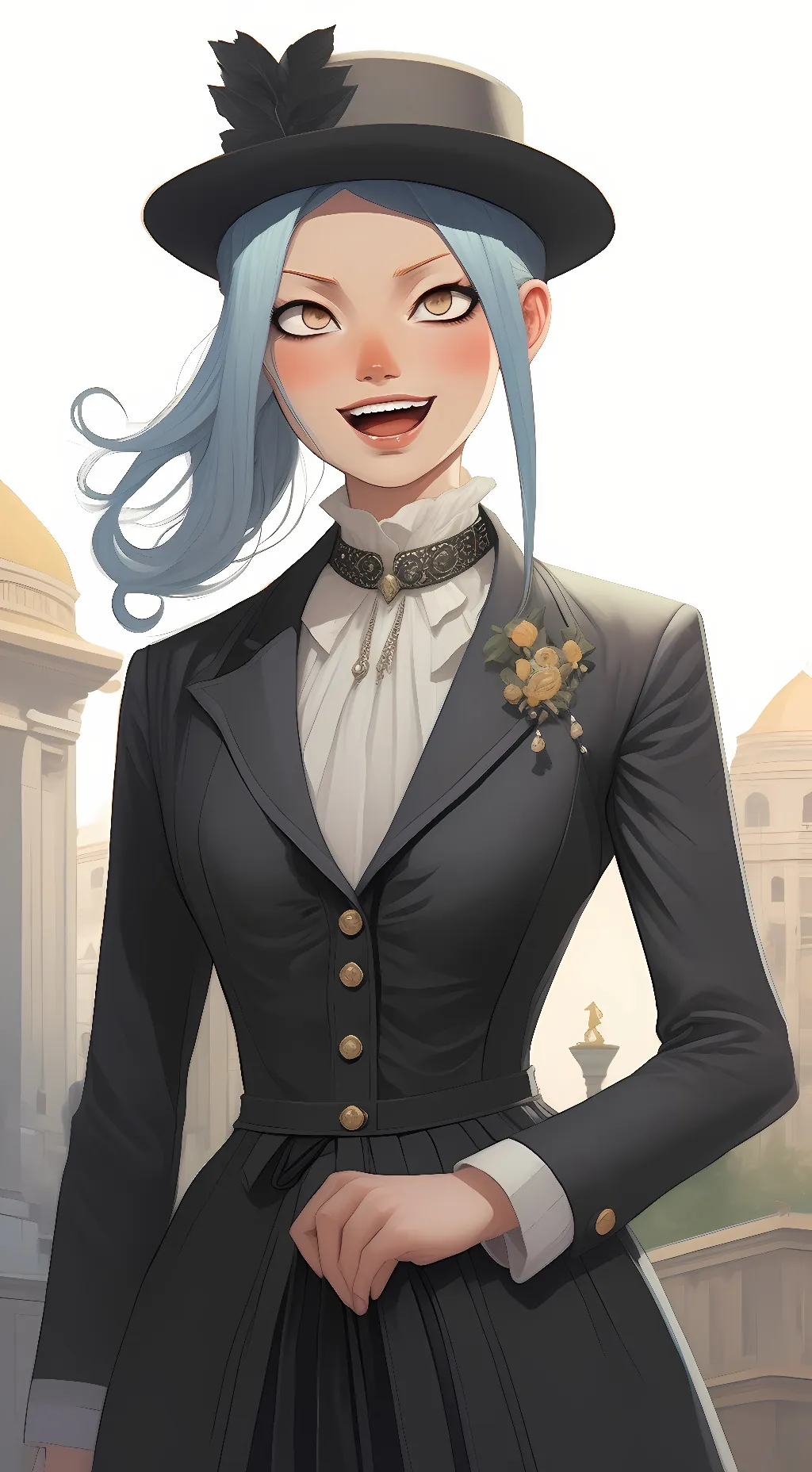 ai character: Mrko/Rumi Usagiyam background