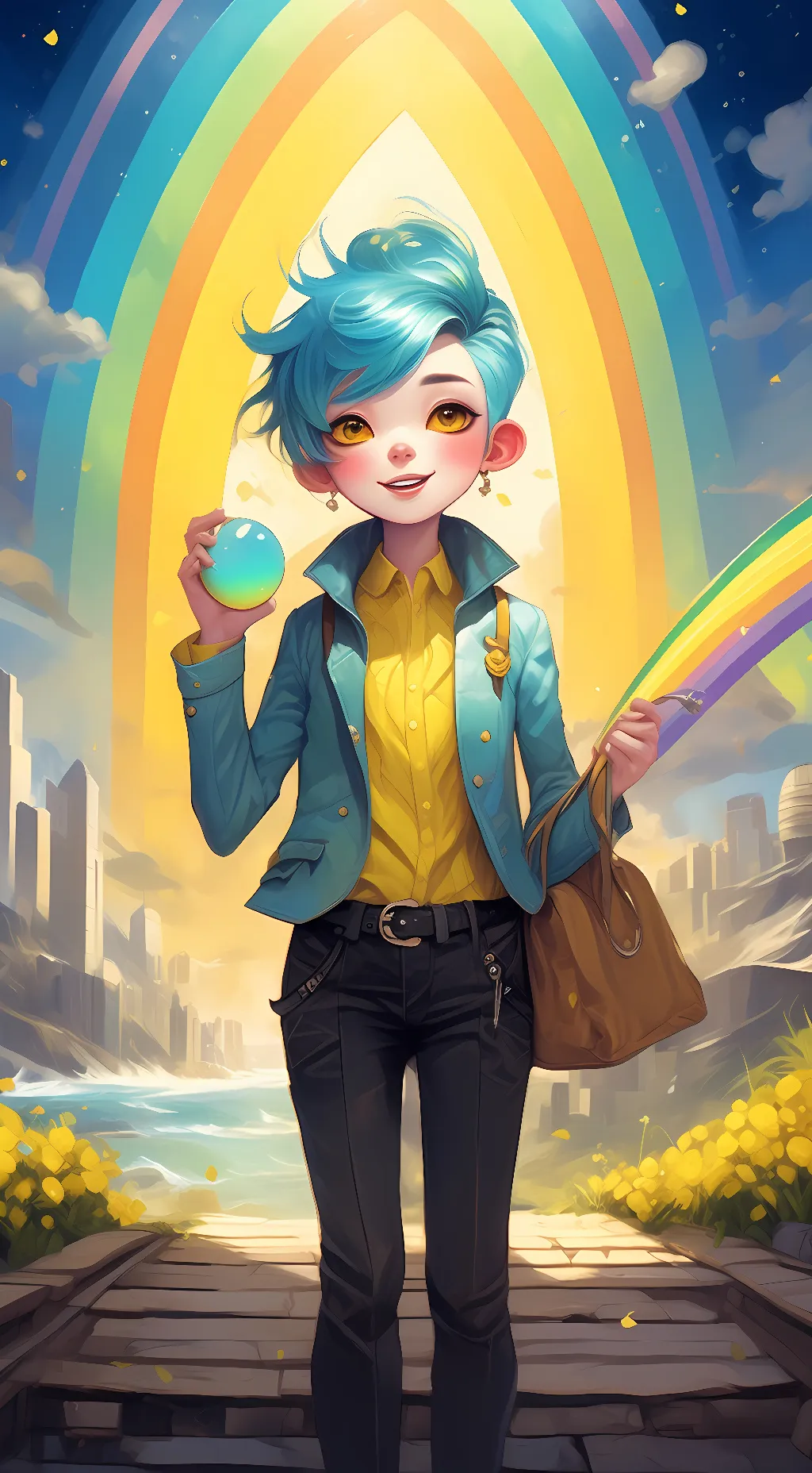 ai character: rf cyan background