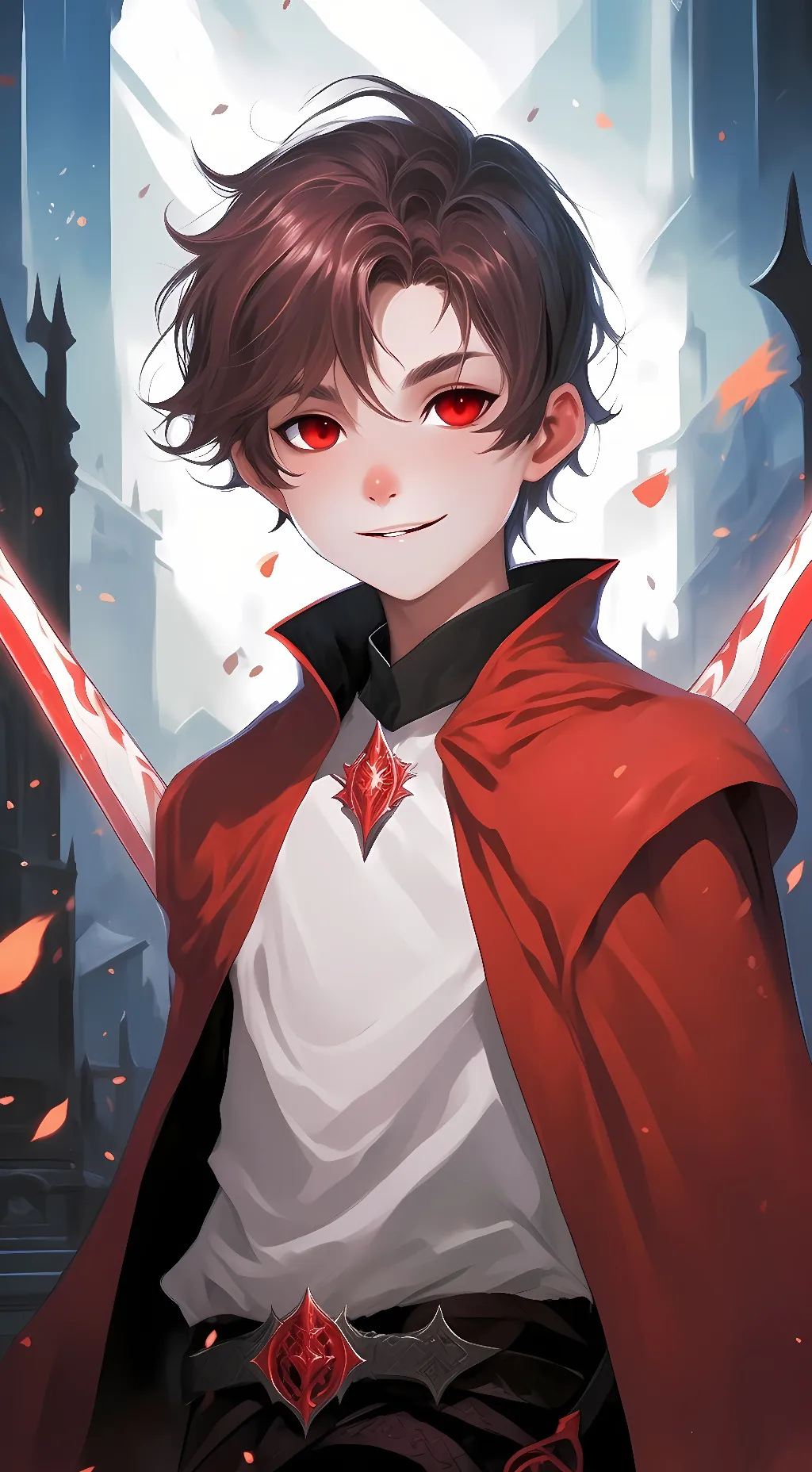 ai character: Zanith (red void) background