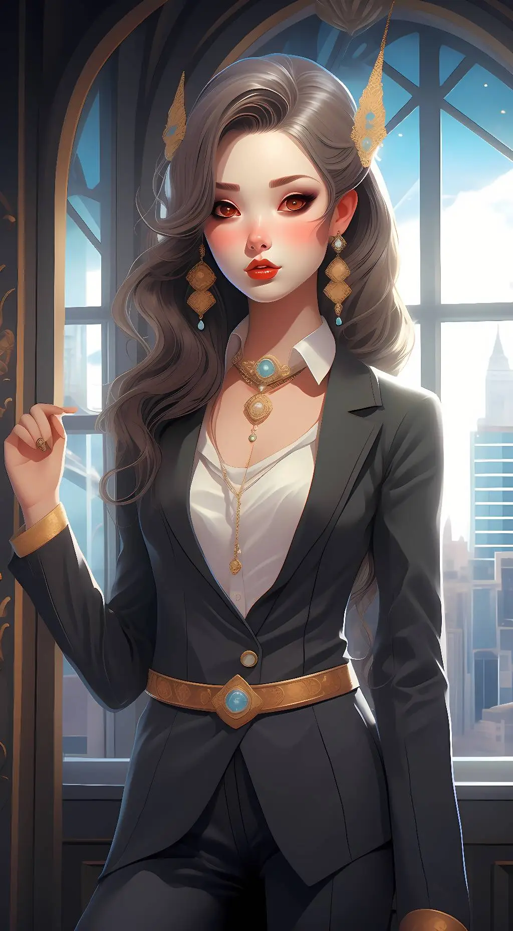 ai character: Ava sorue  background