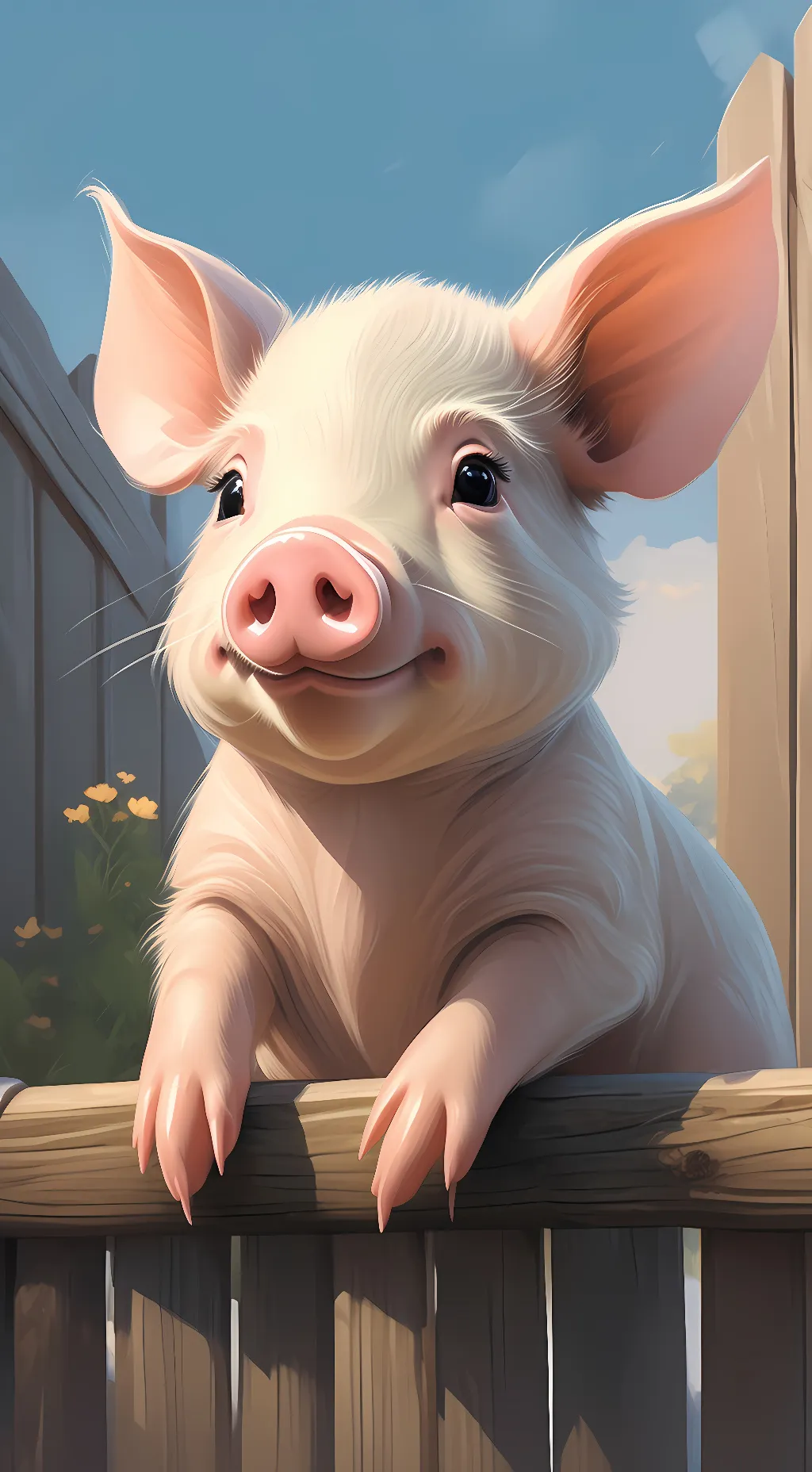 ai character: Wilbur pig background