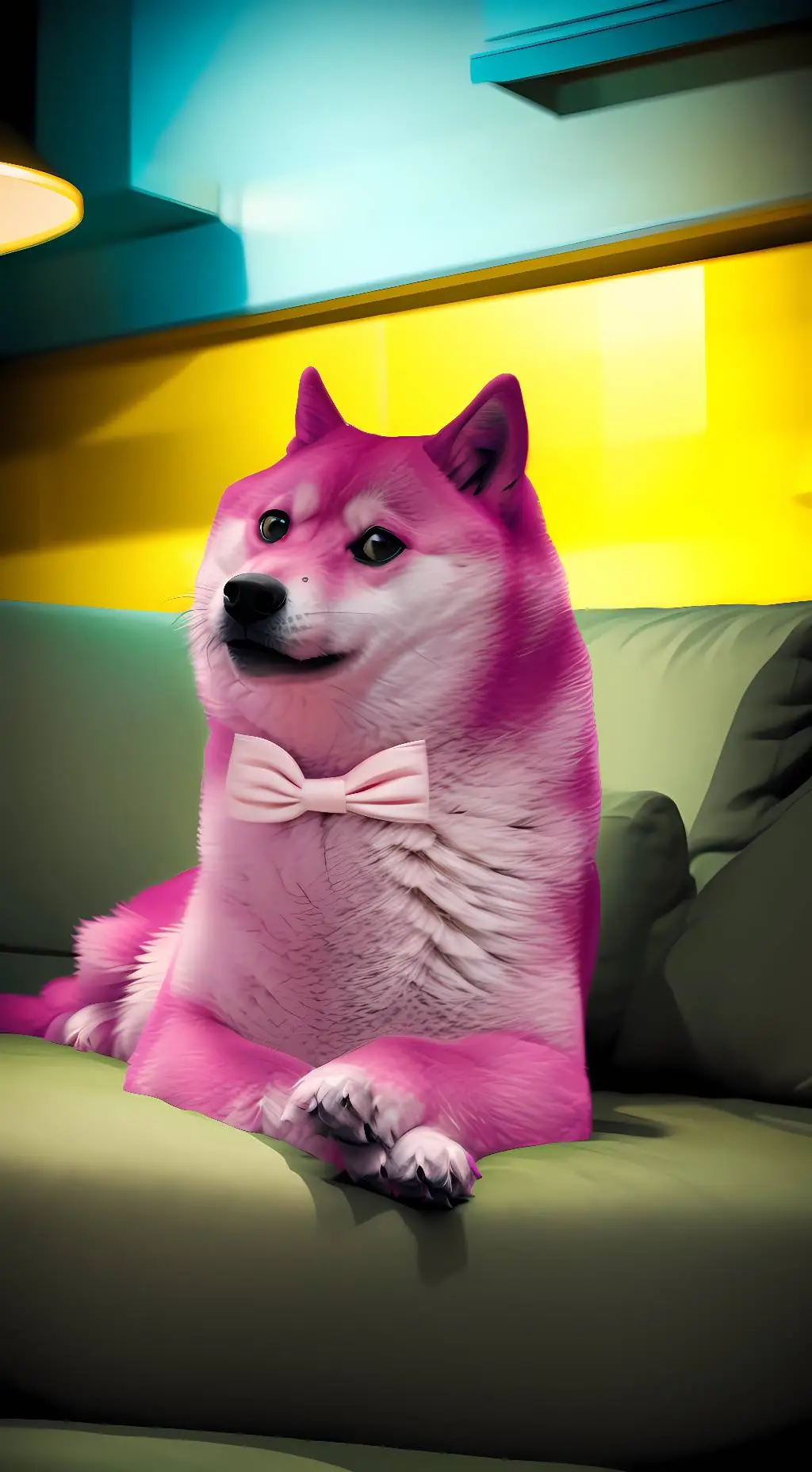 ai character: Pink doge background