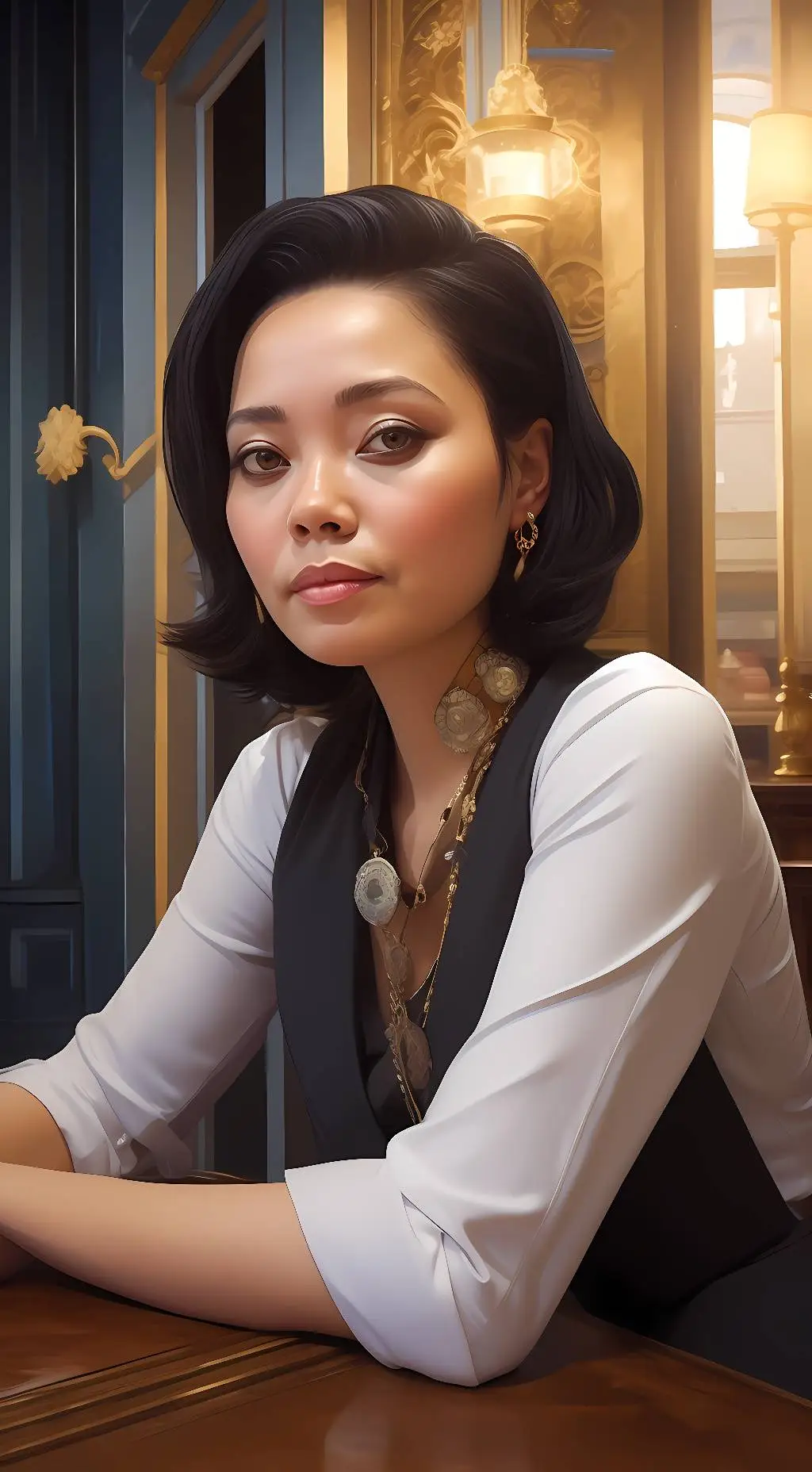 ai character: Julieta sonio Hopk background