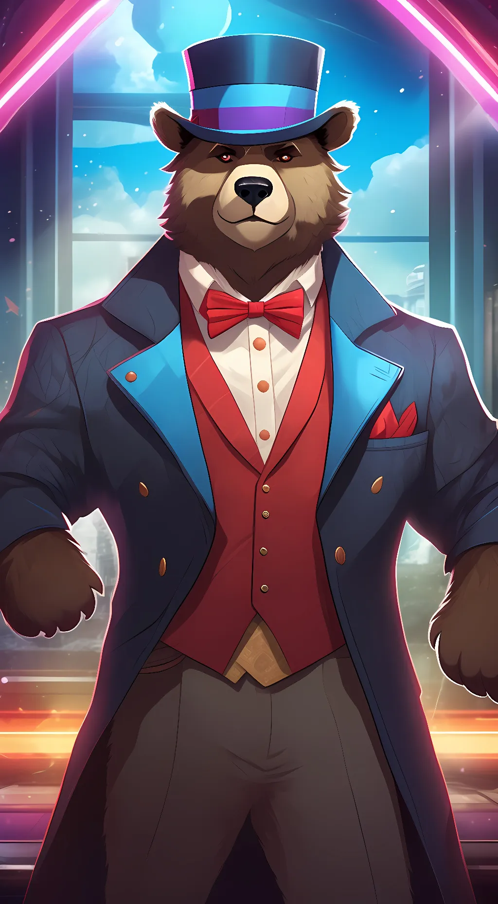 ai character: Glamrock Freddy background