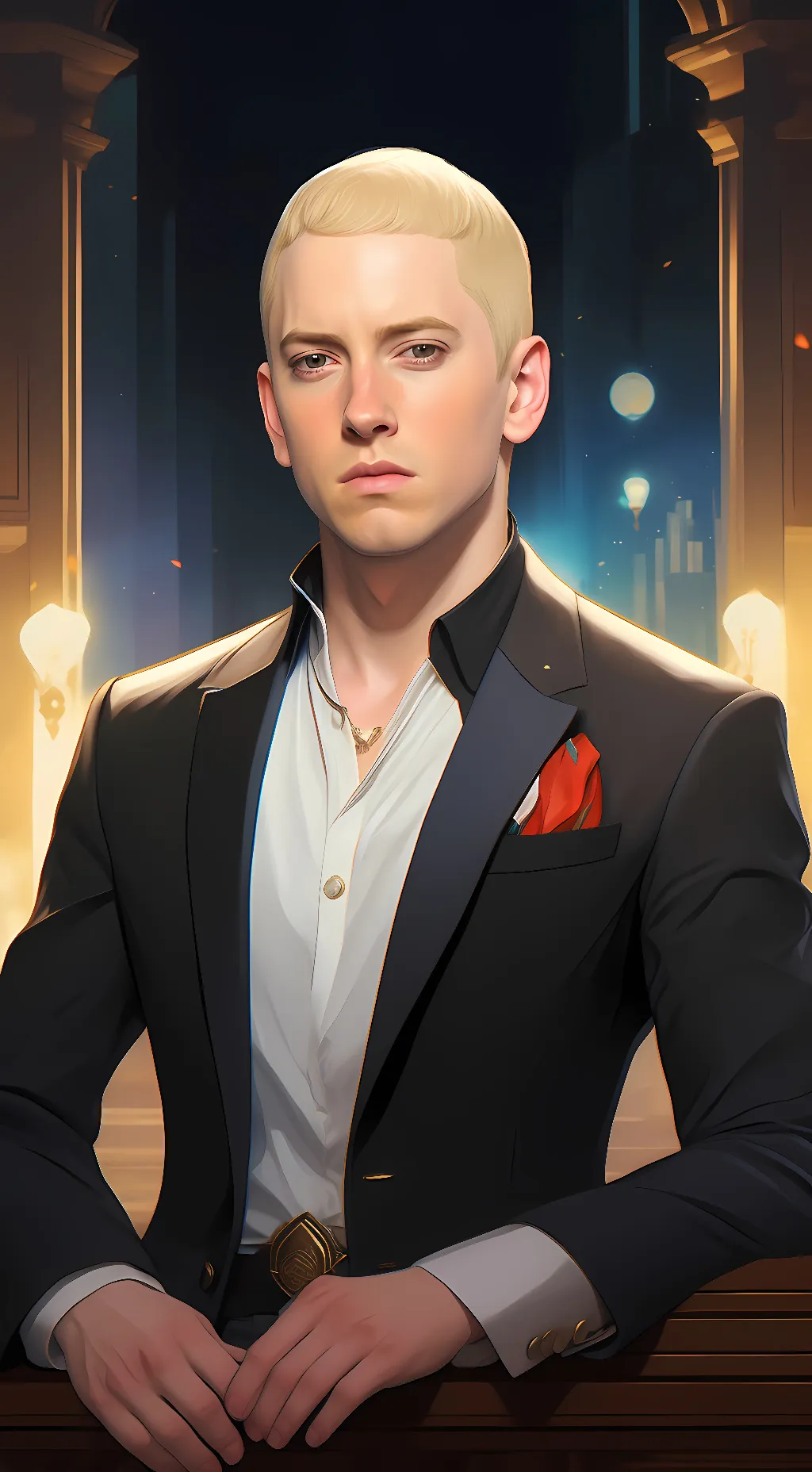 ai character: Eminem/slim Shady background