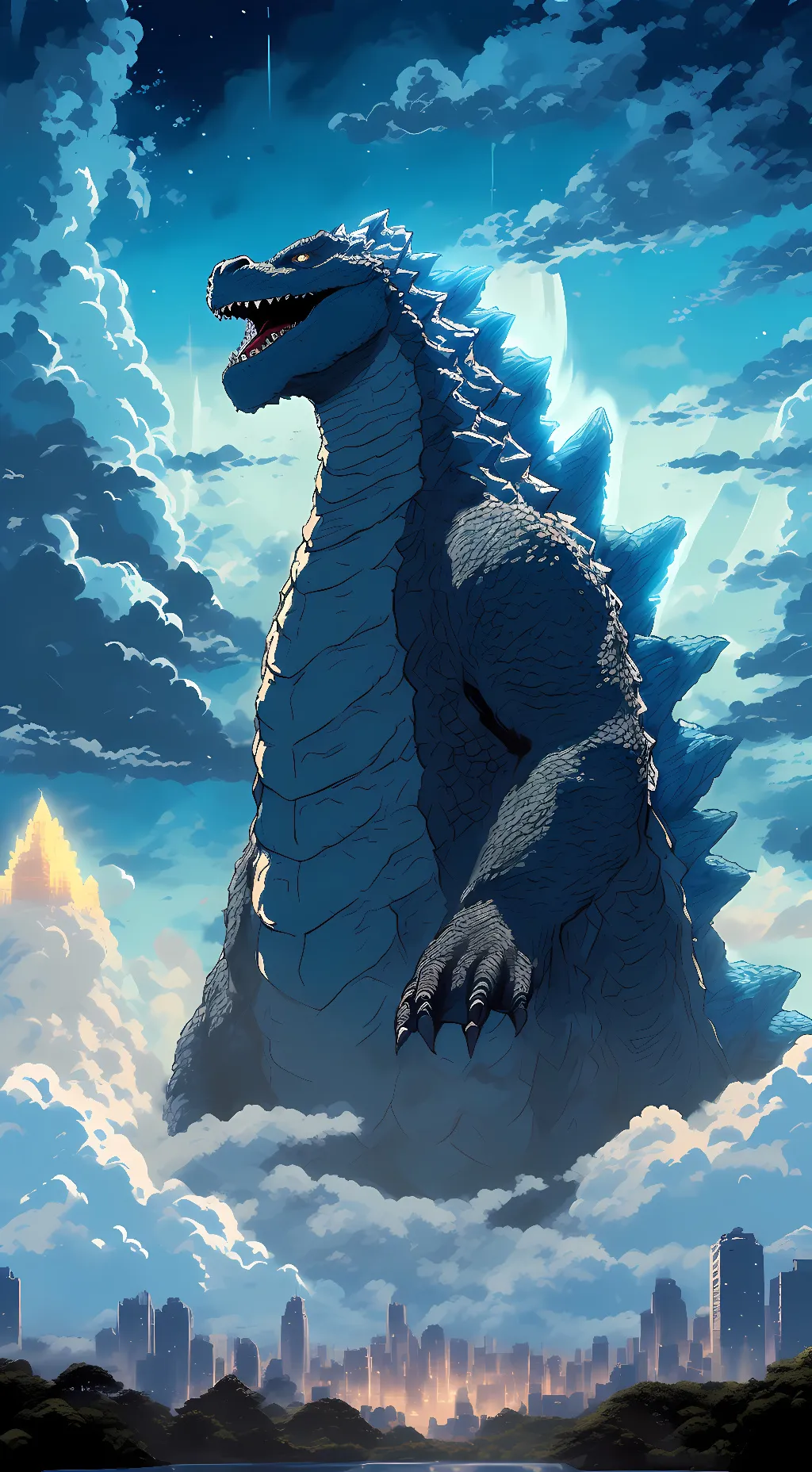 ai character: Godzilla background