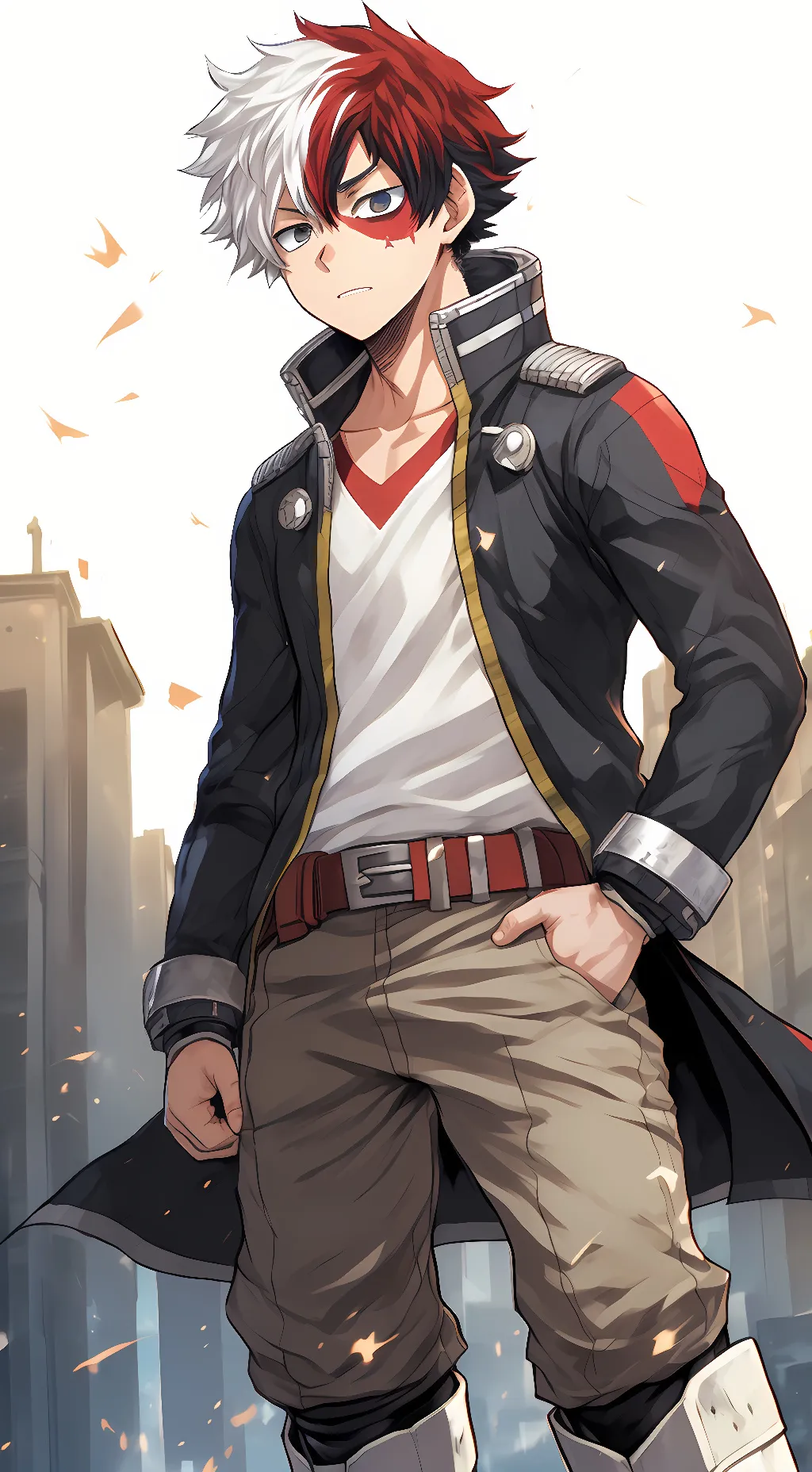 ai character: Shoto Todoroki  background