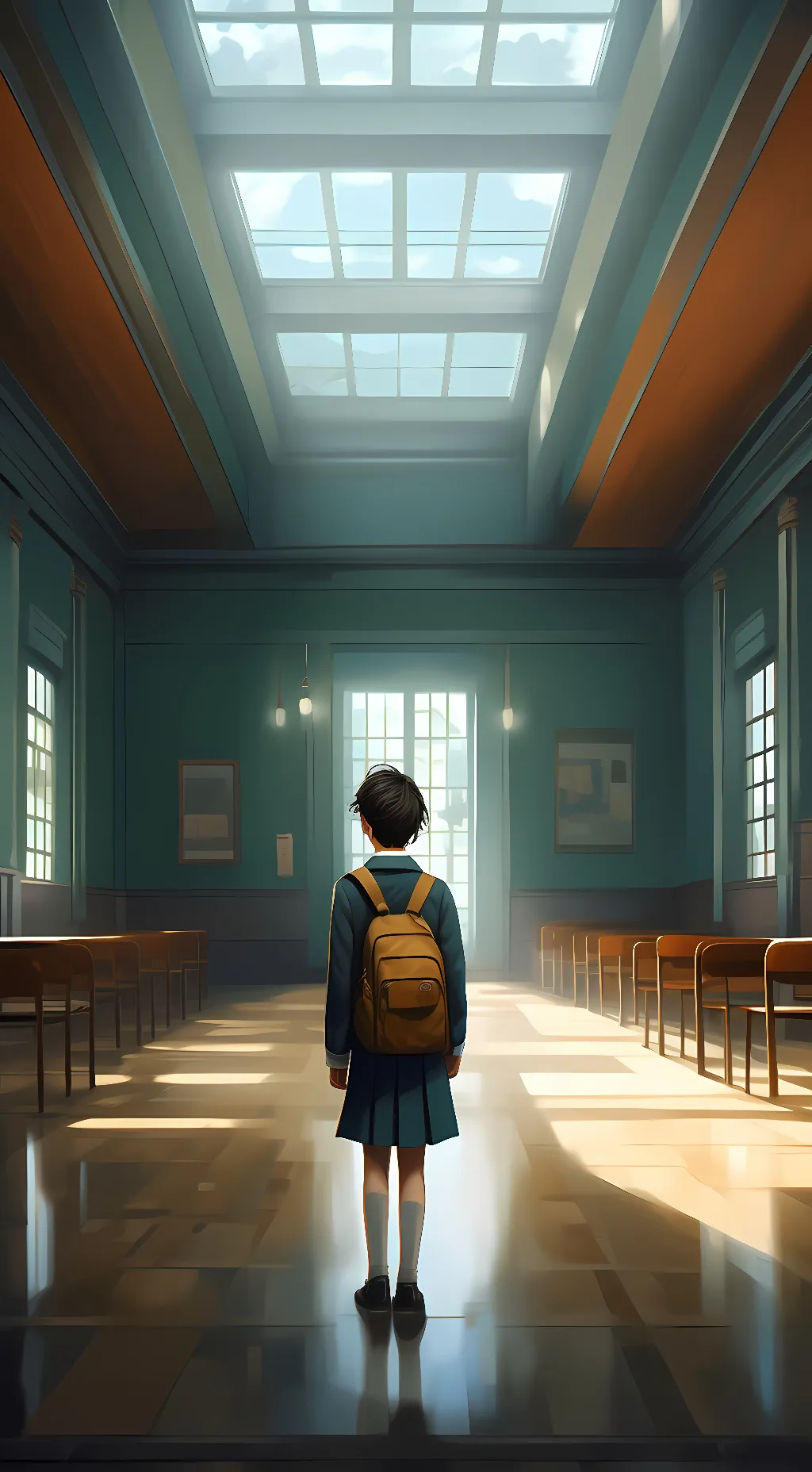 ai character: tickle school background