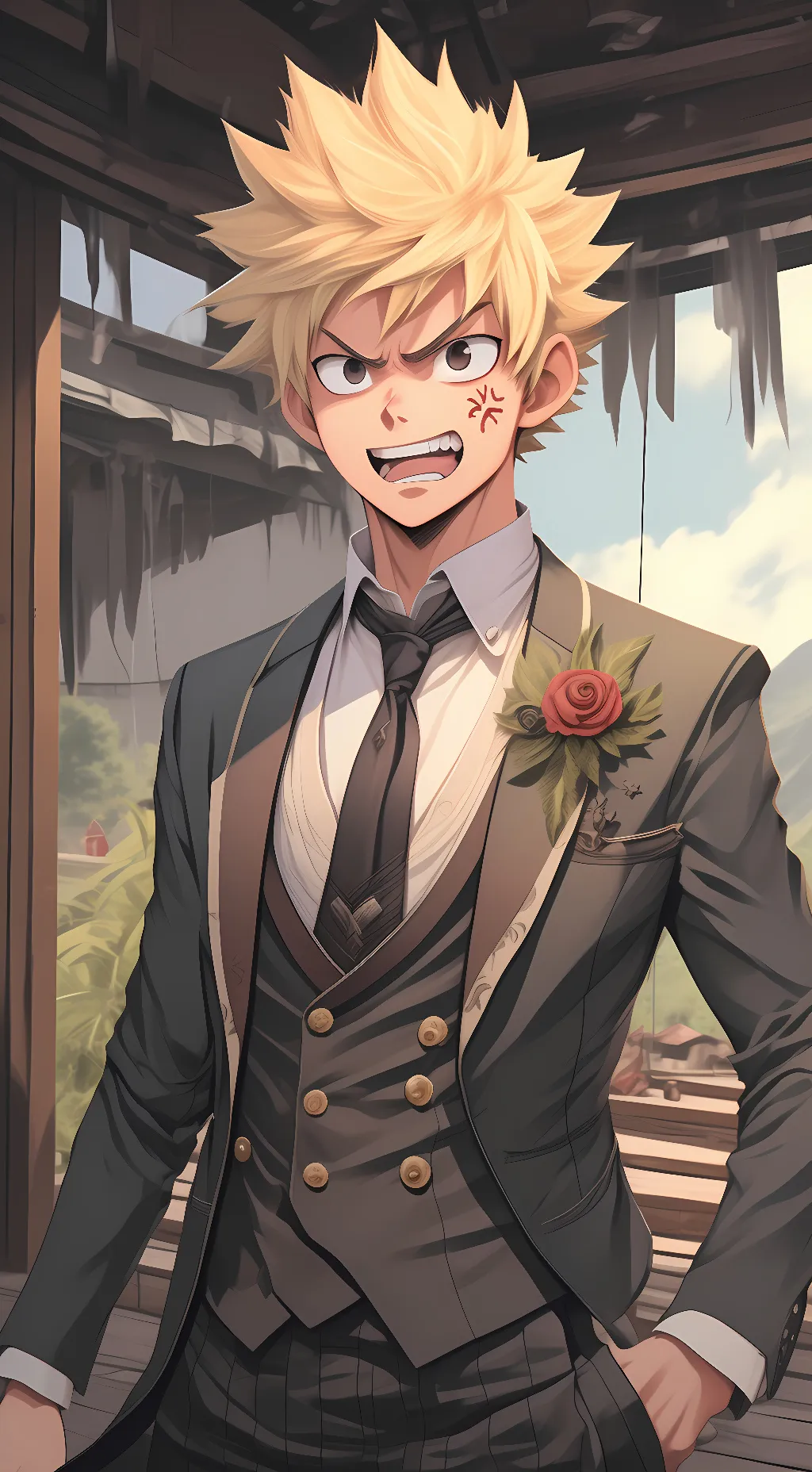 ai character:  Katsuki Bakugo background