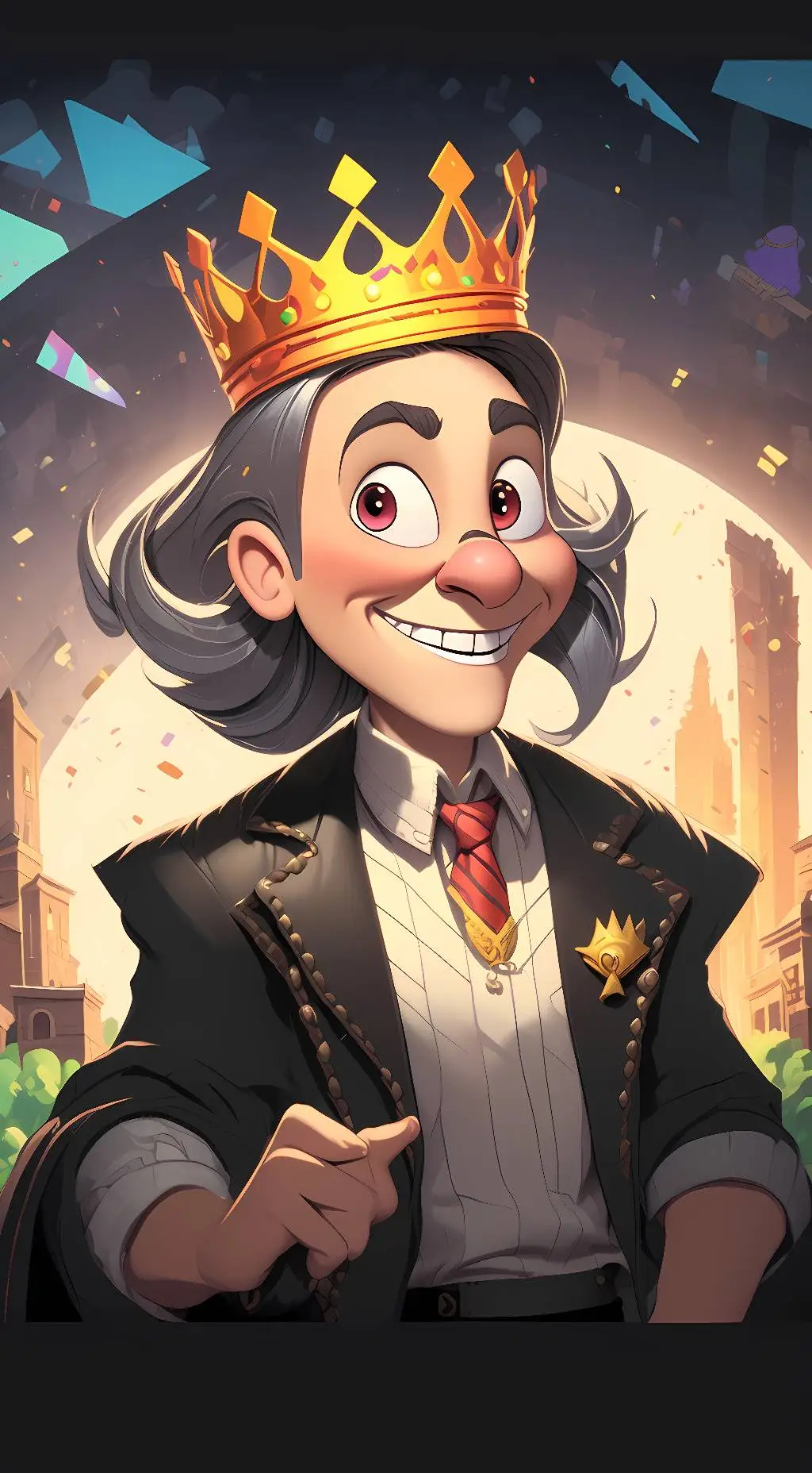 ai character: king candy background