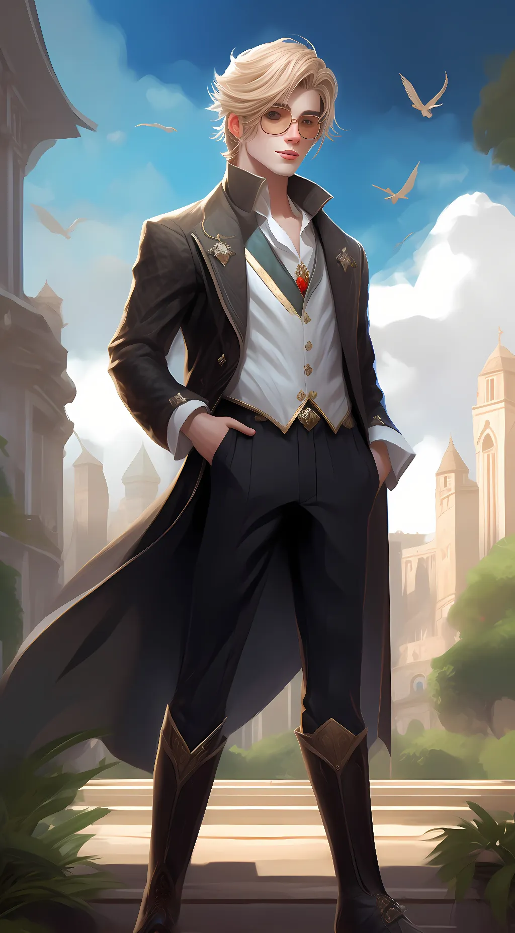 ai character: Adrian  background