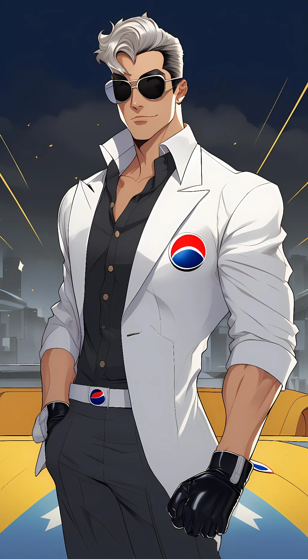ai character: Pepsi-Man background