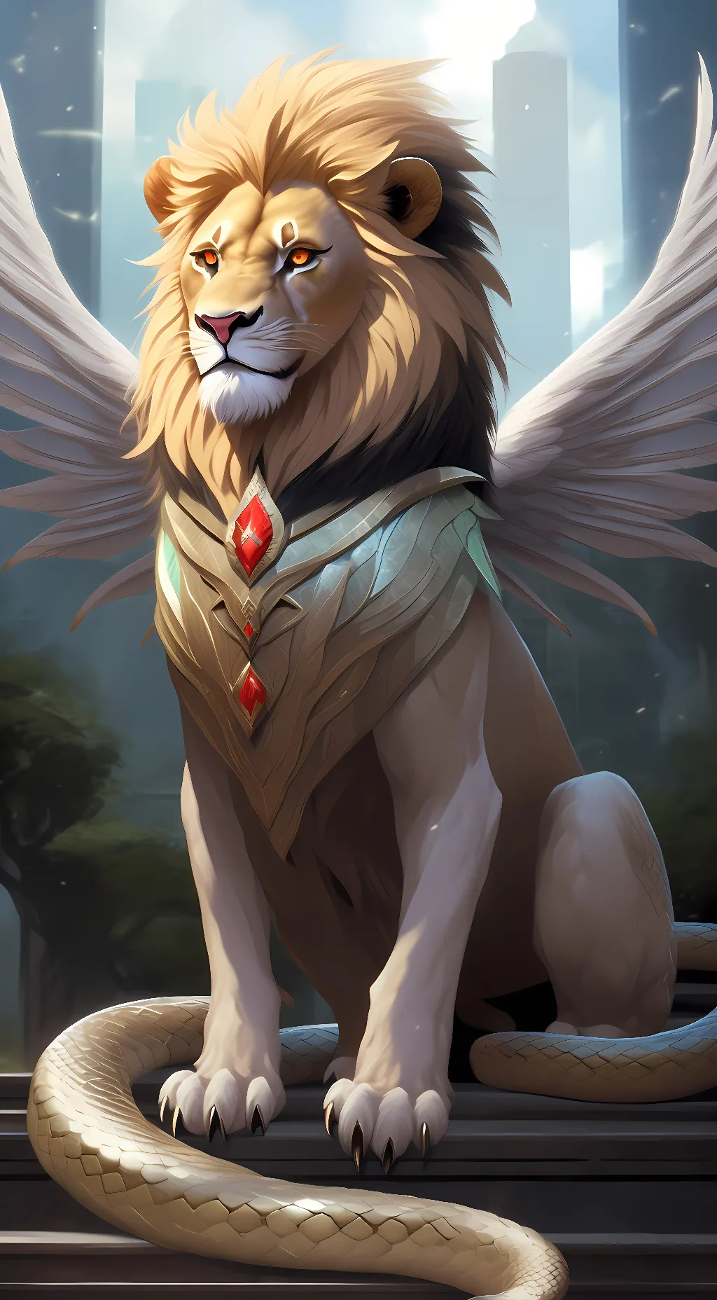 ai character: Male Chimera background