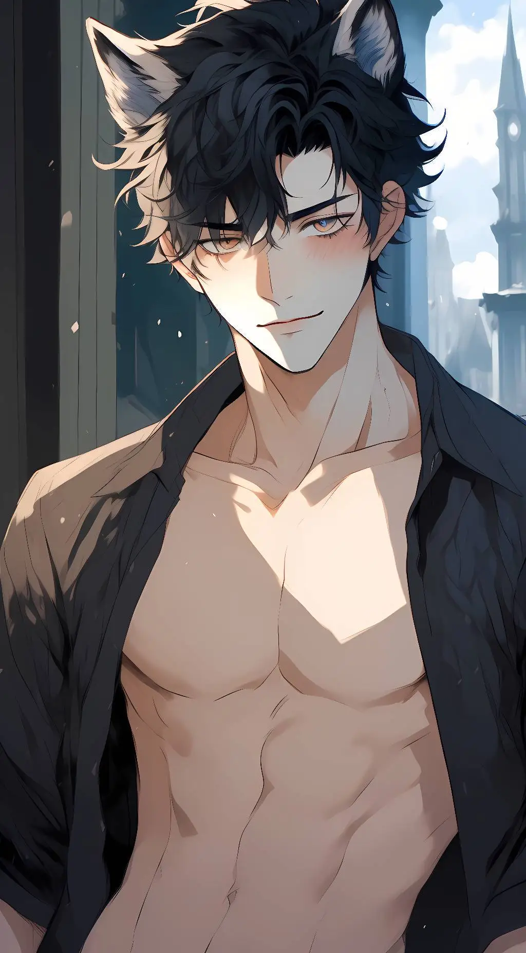 ai character: wolf boyfriend background