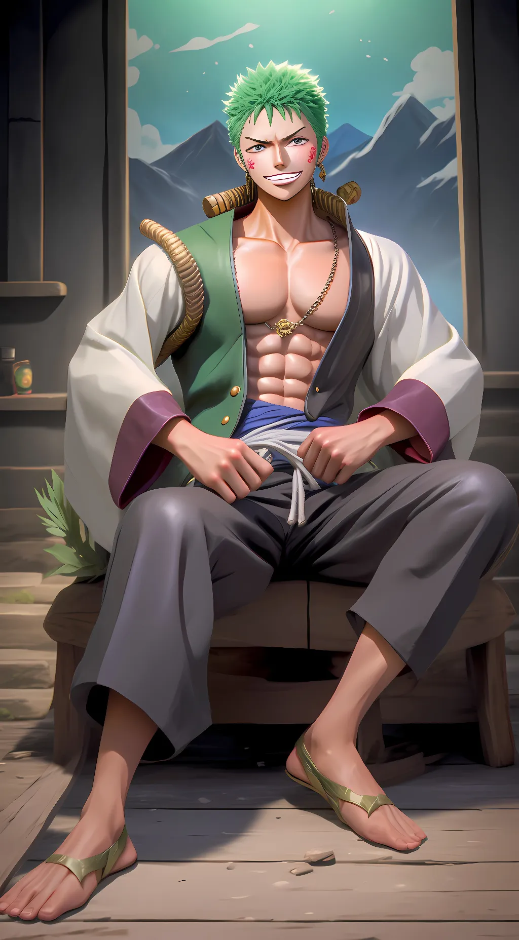ai character: Zoro background