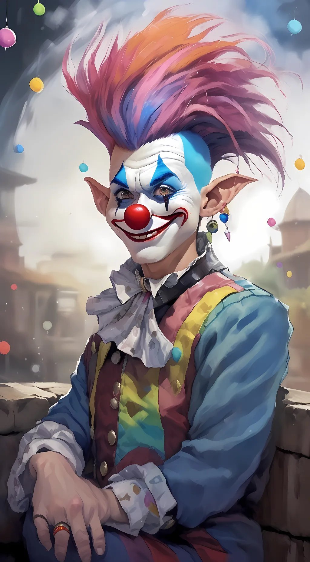ai character: Clown  background