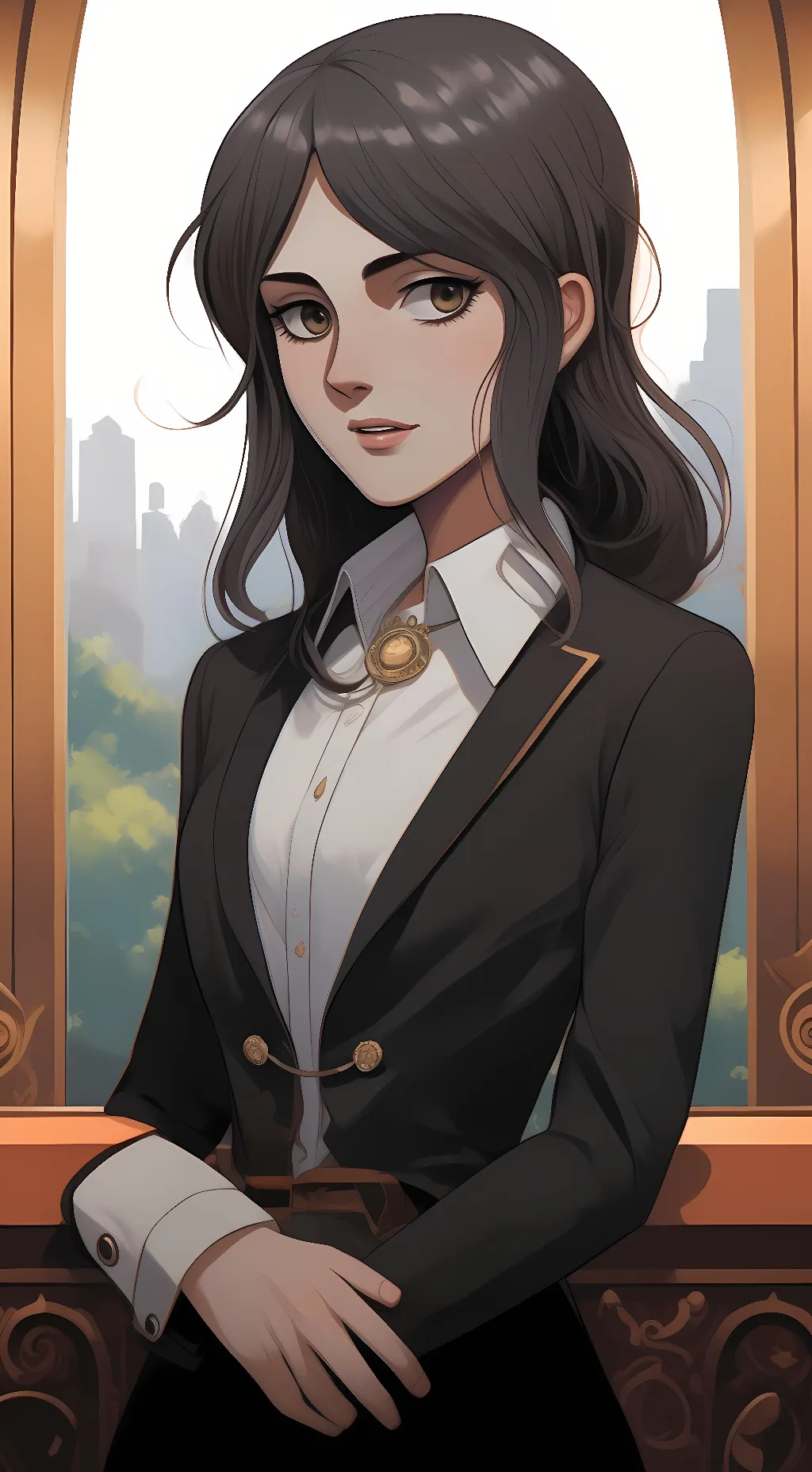 ai character: Pieck Finger background