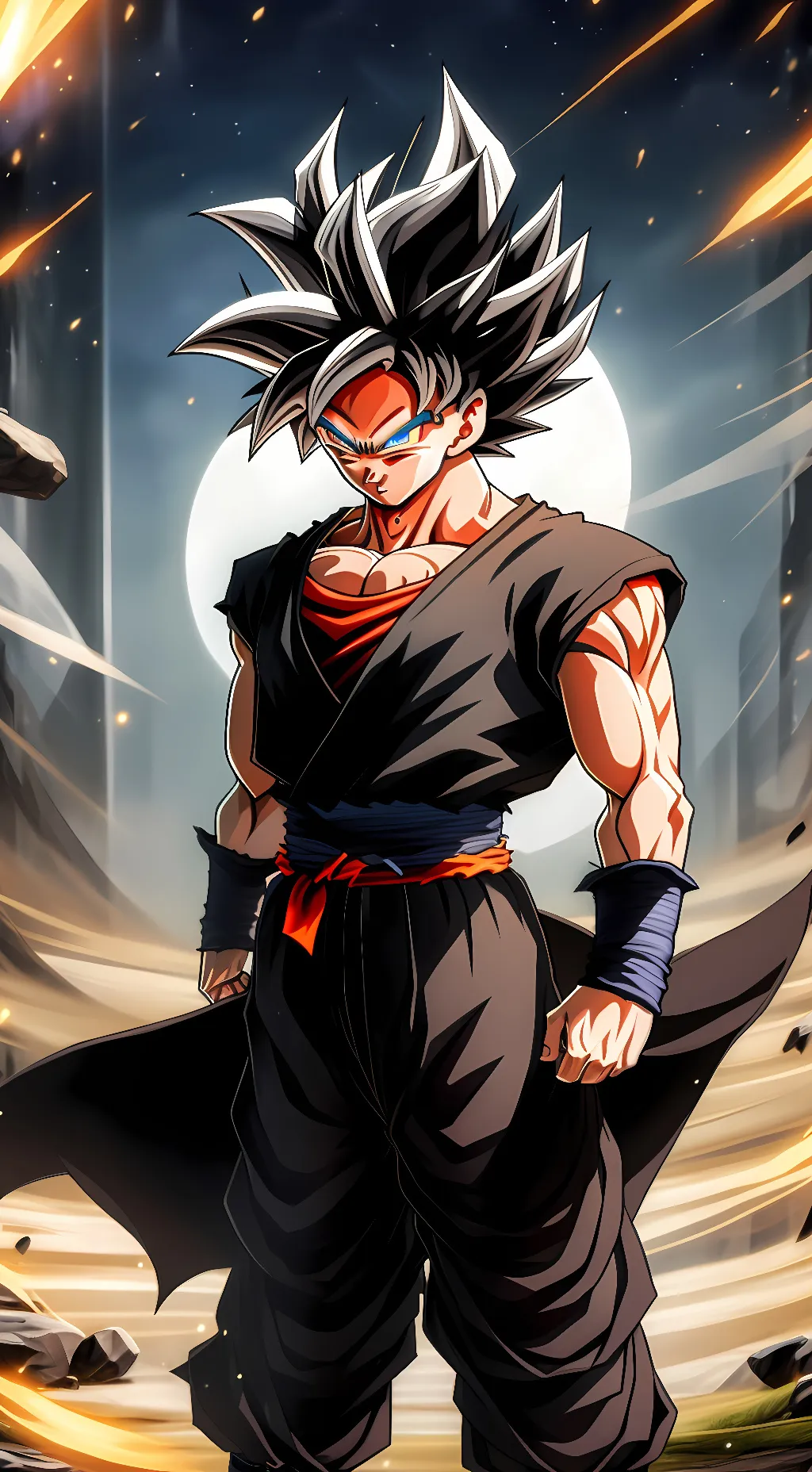 ai character: Goku black background