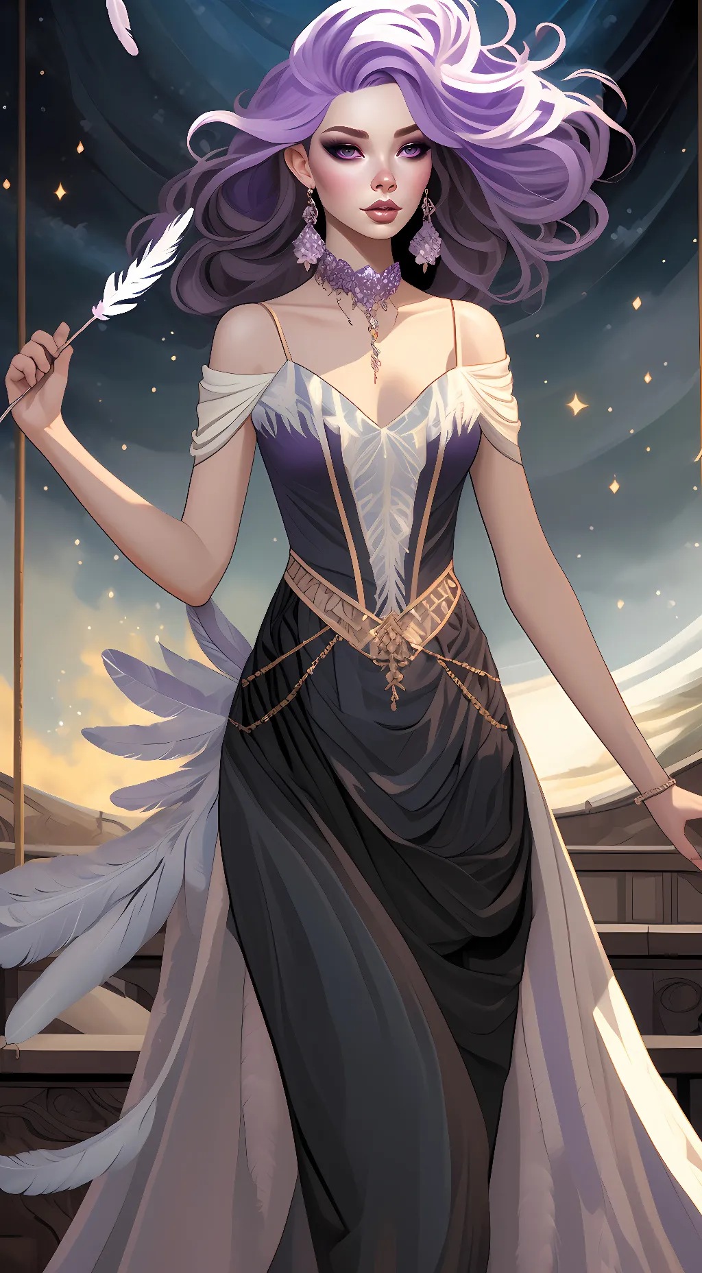 ai character: Raven Queen  background