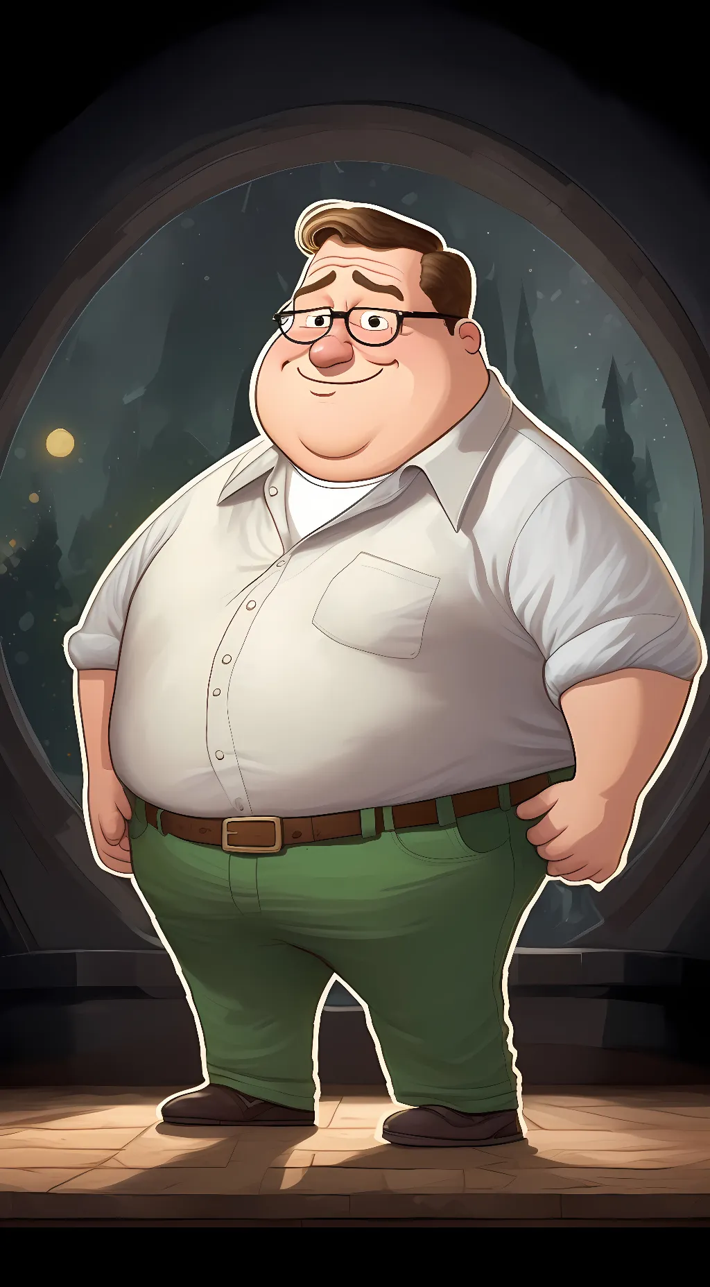 ai character: Peter Griffin  background