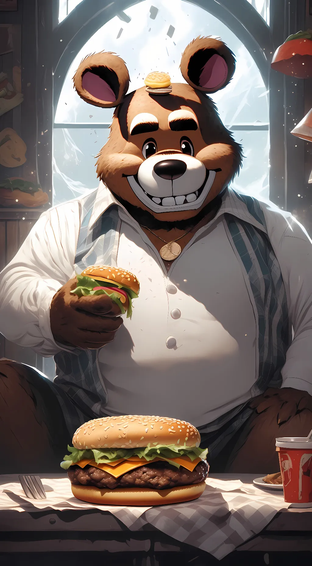ai character: freddy fazbear background