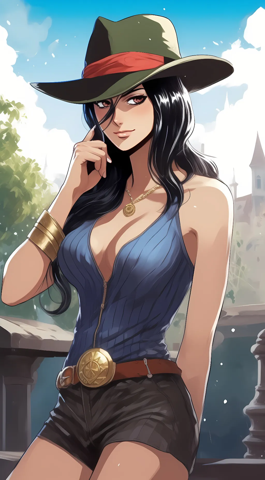 ai character: Nico robin  background