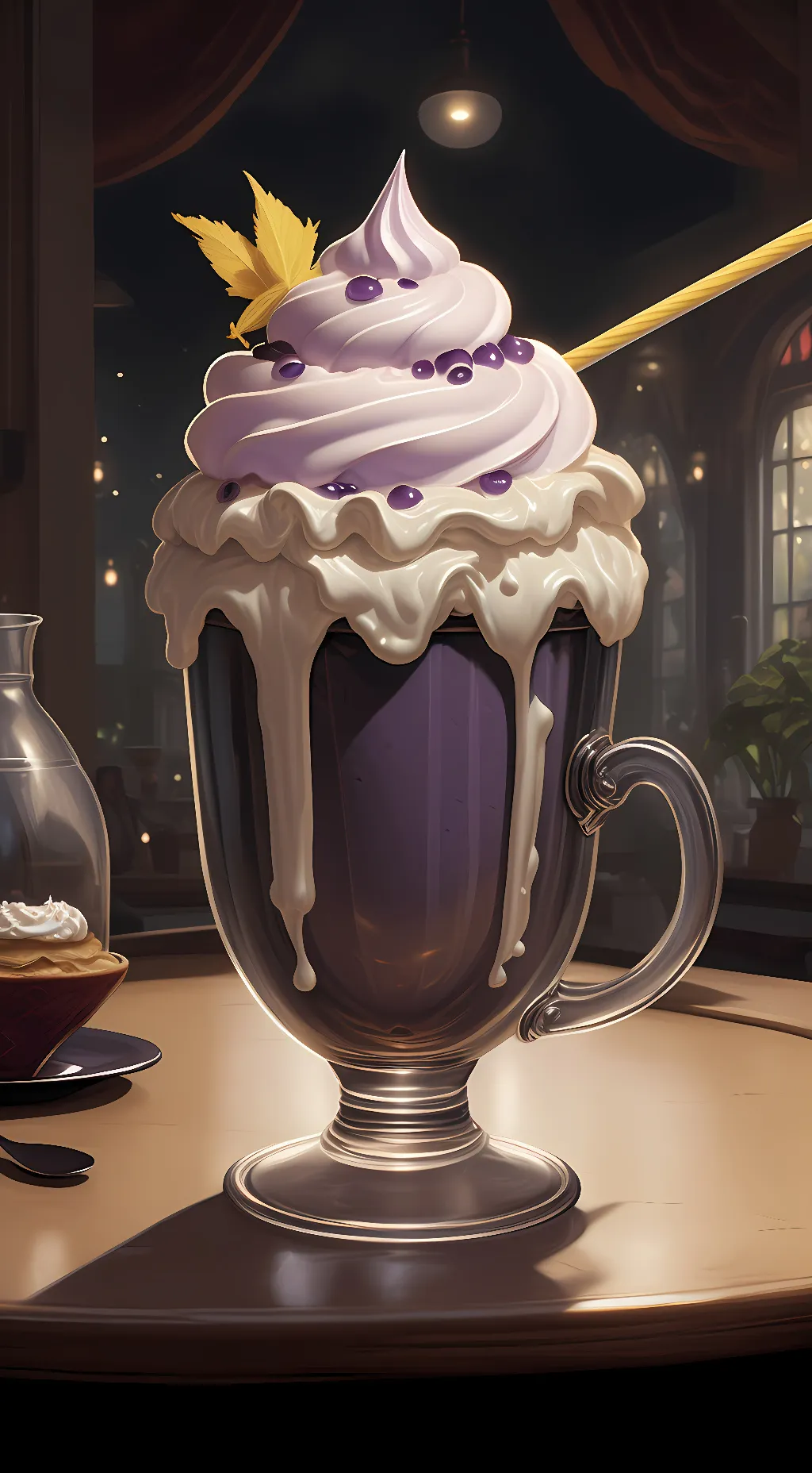 ai character: Grimace Shake background