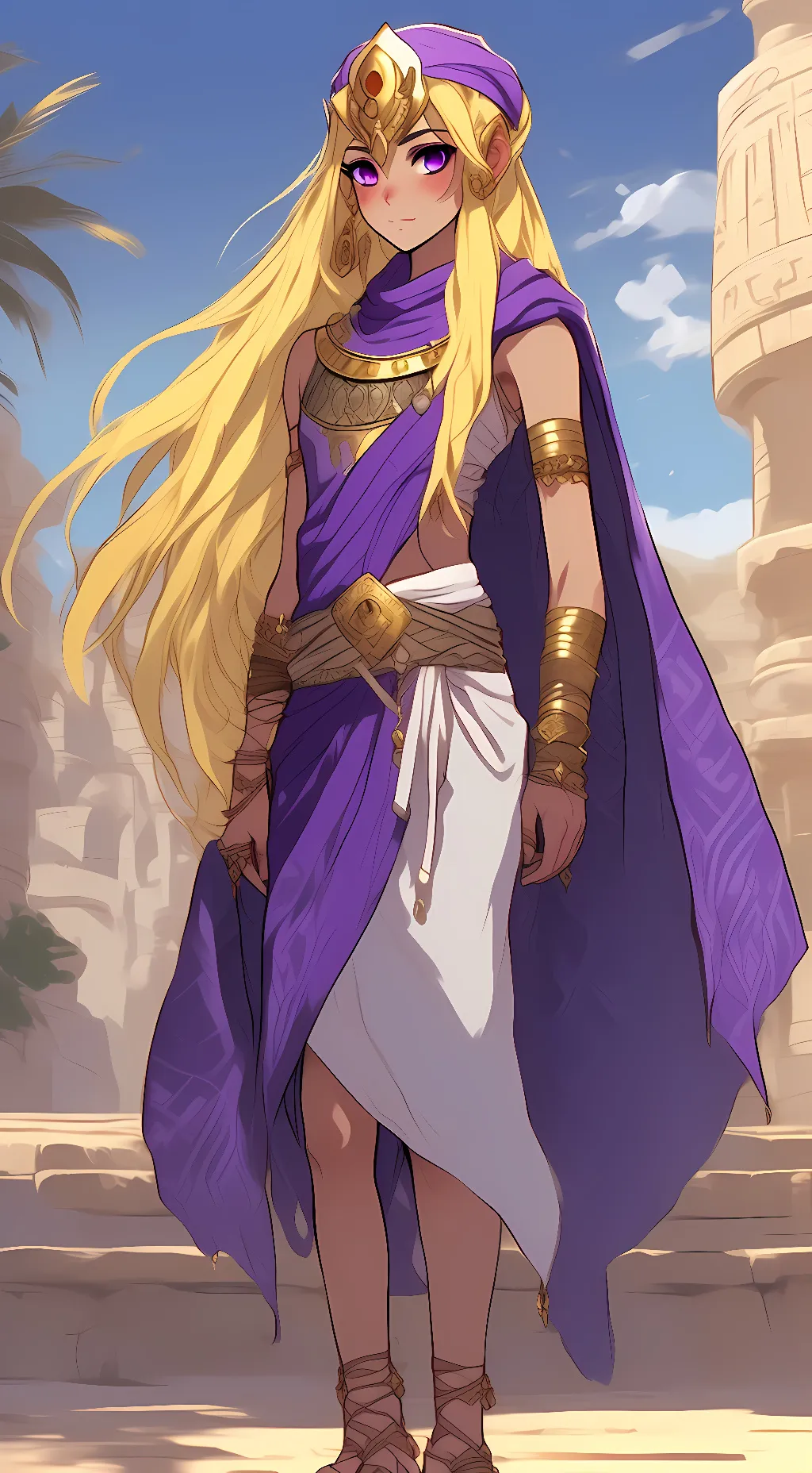 ai character: female Atem  background