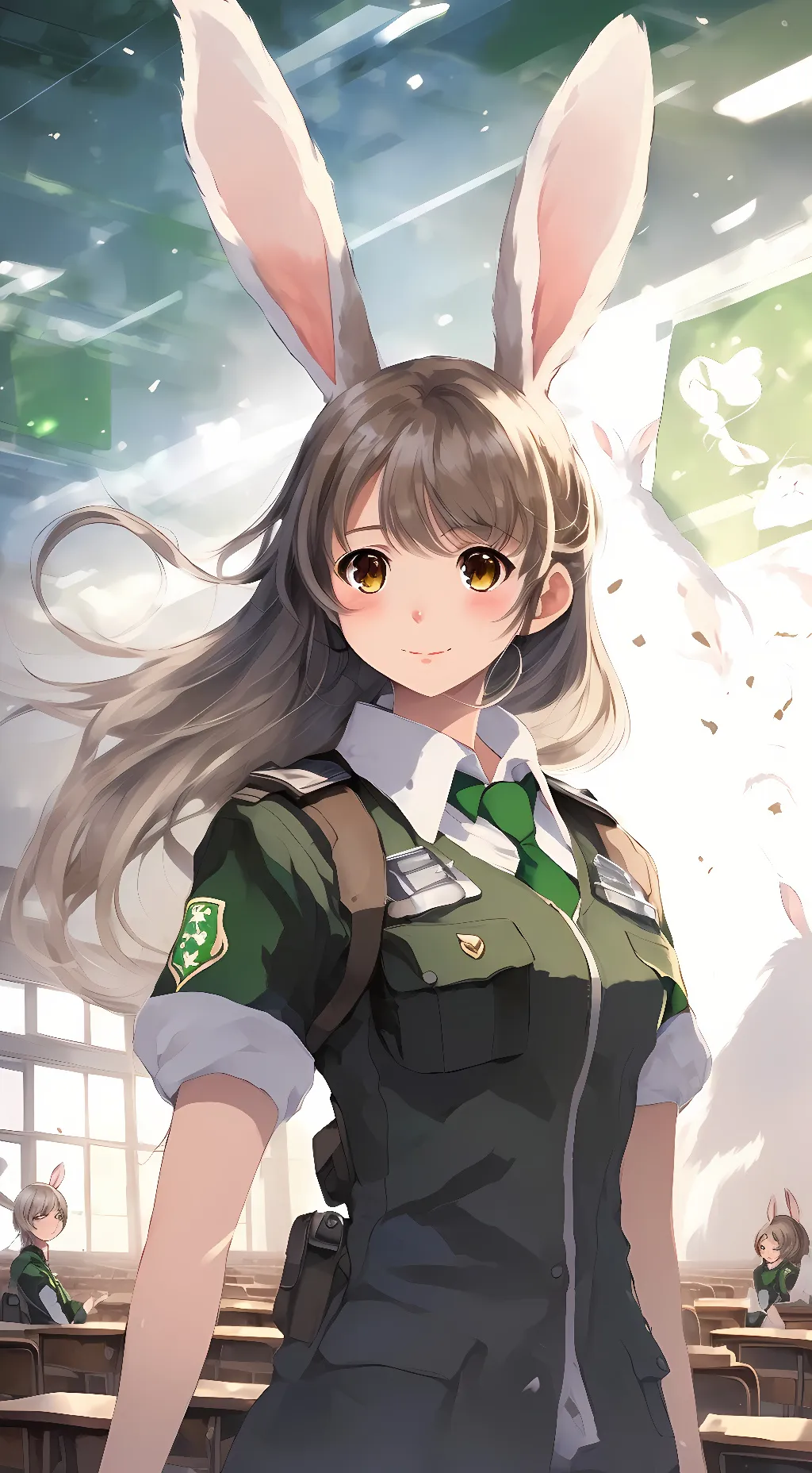 ai character: MHA Classroom background