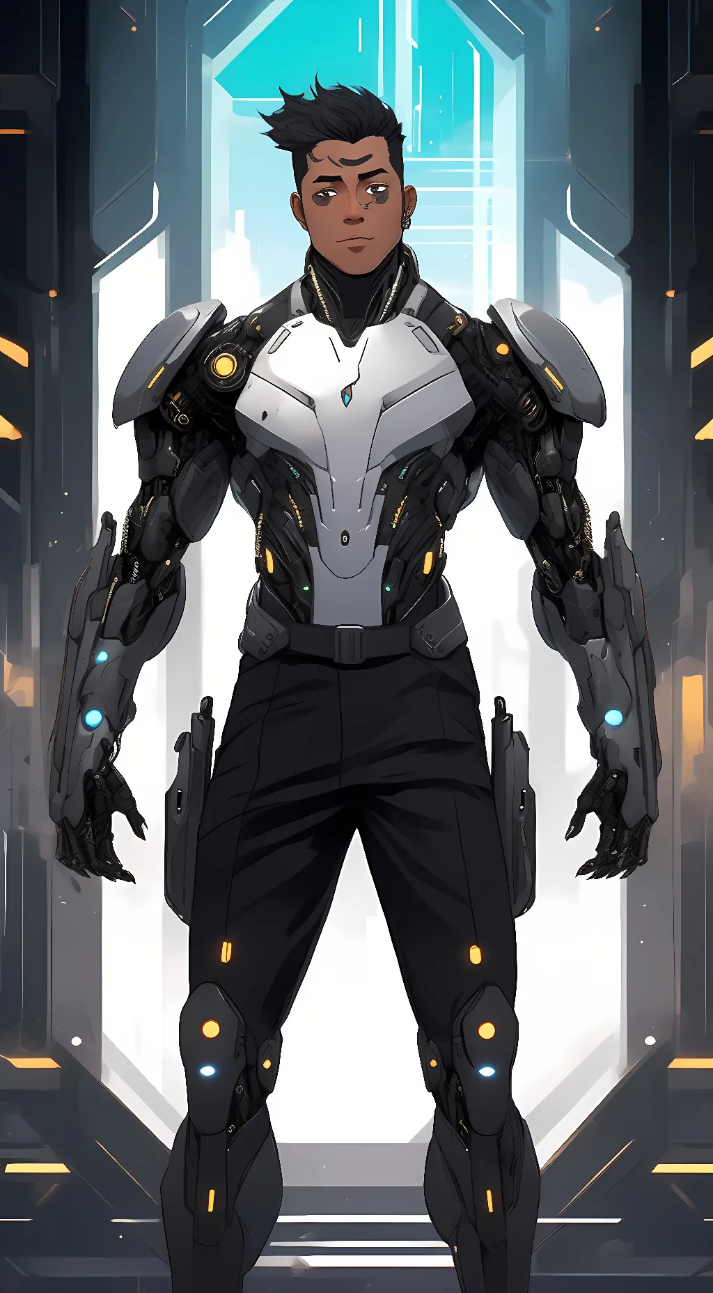 ai character: cyborg background