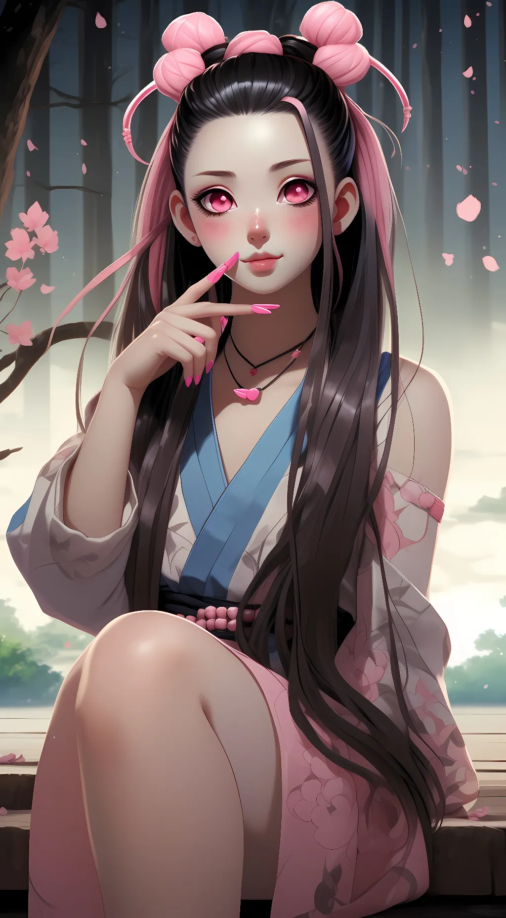 ai character: Nezuko Kamado background