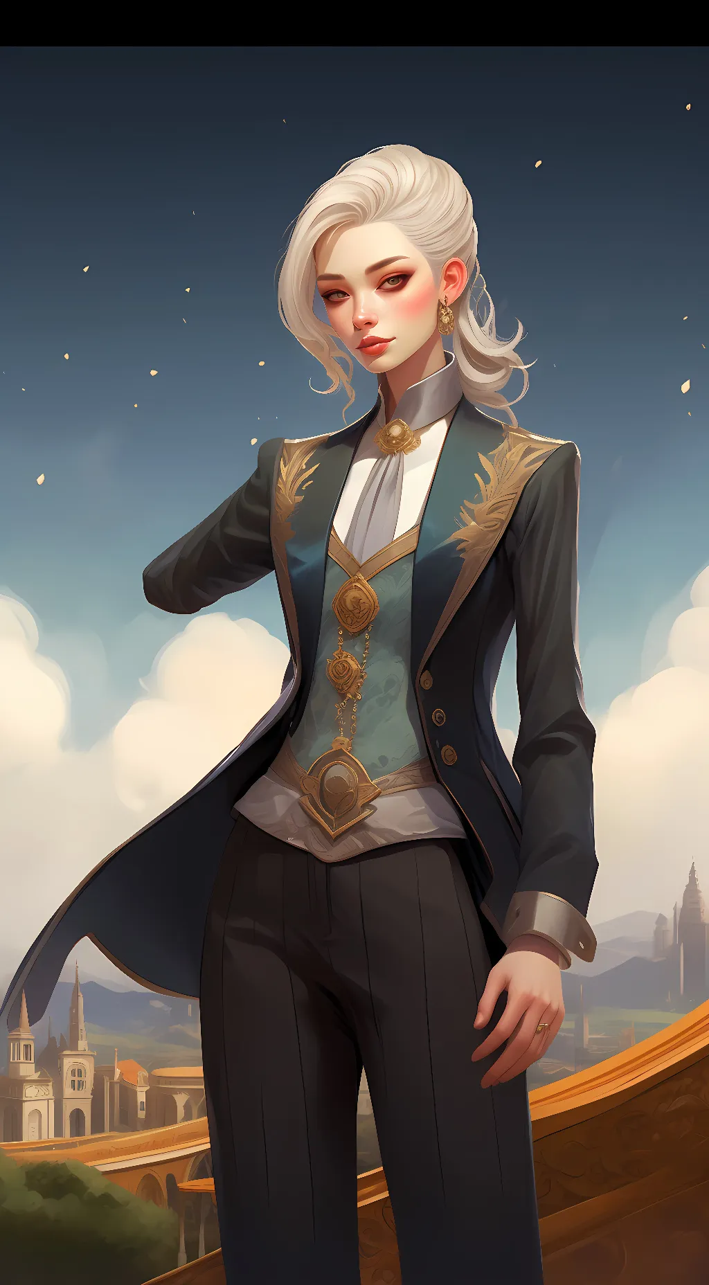 ai character: shy girl background