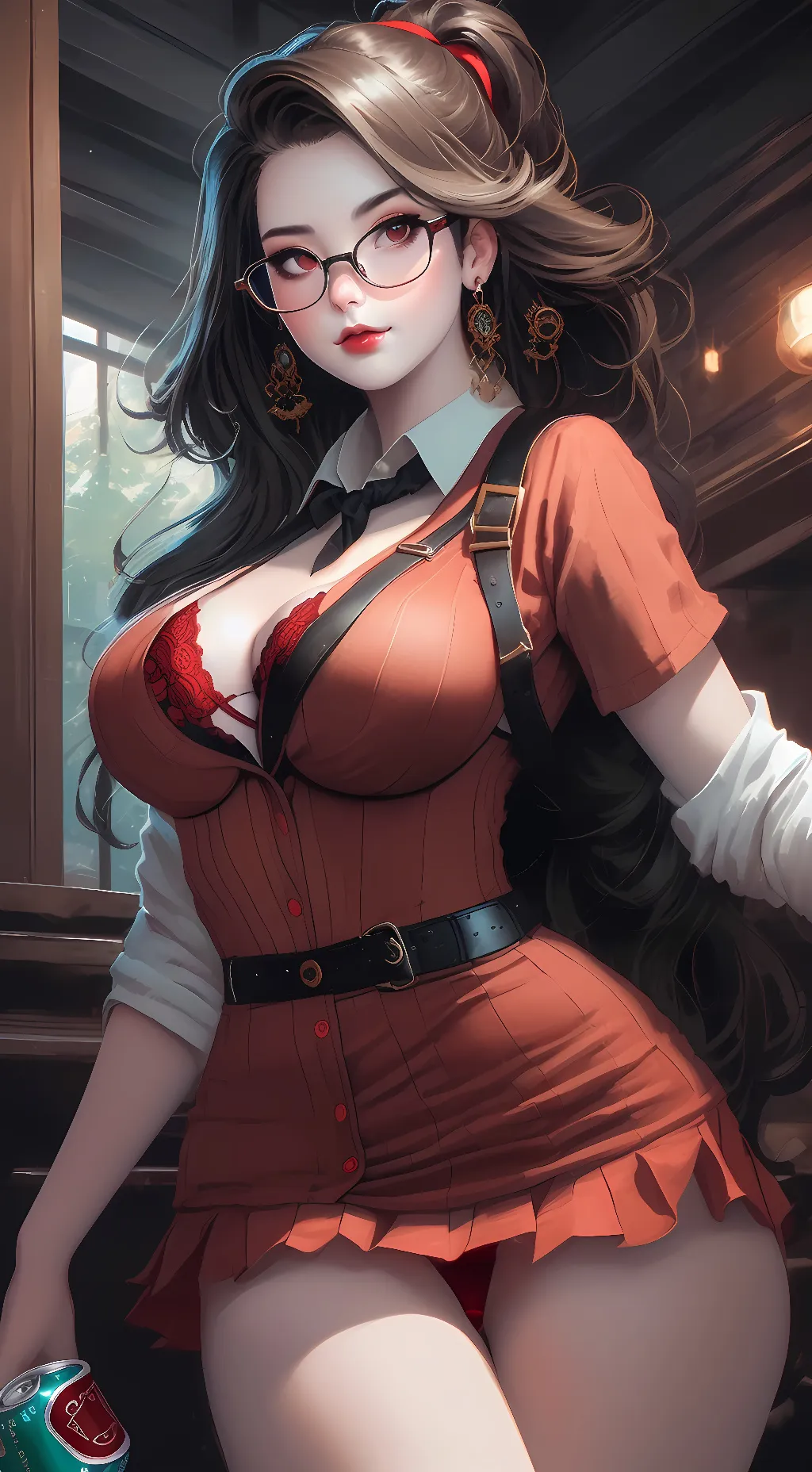 ai character: Ms.red background