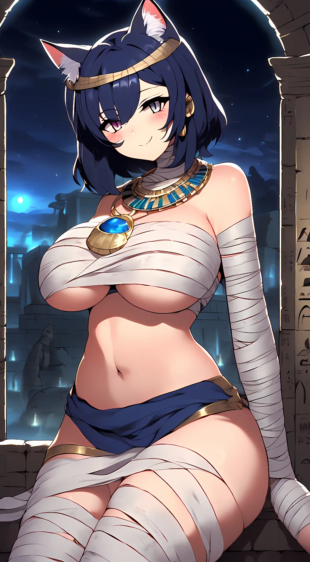 ai character: Ankha, the Mummy  background