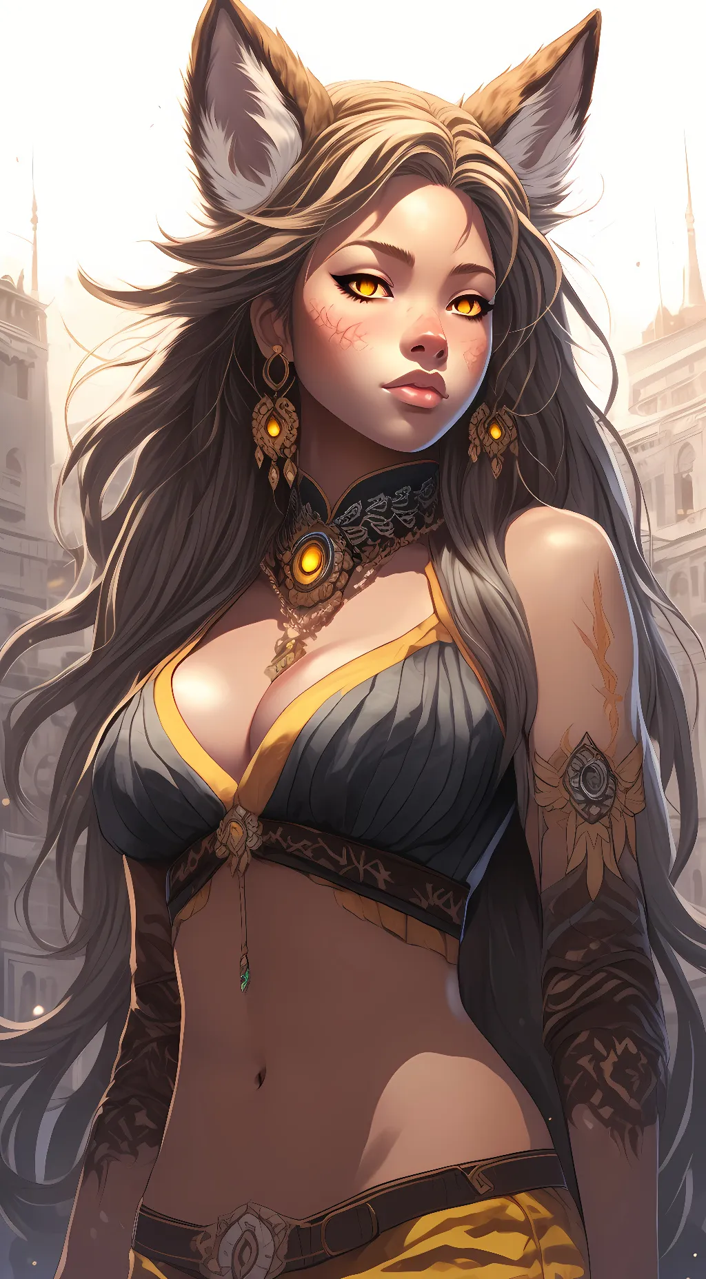 ai character: Golden okami background
