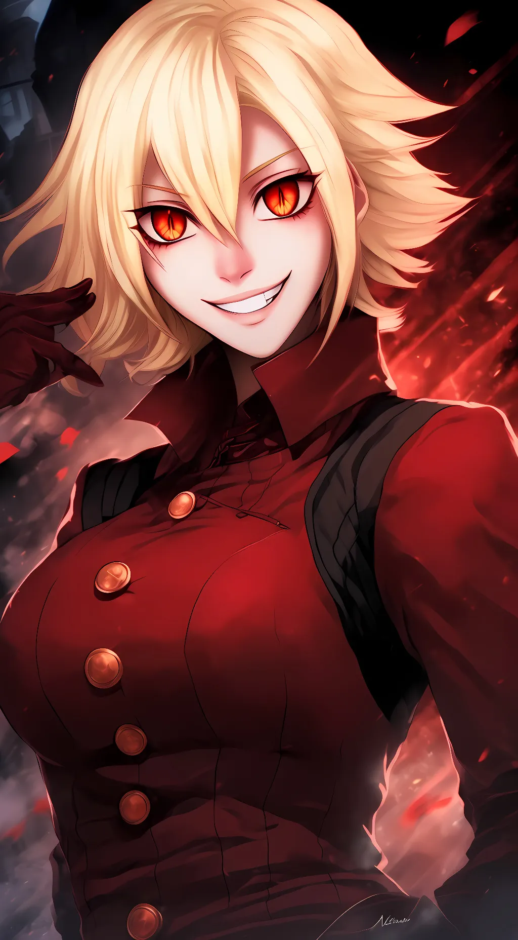 ai character: Seras Latourette  background